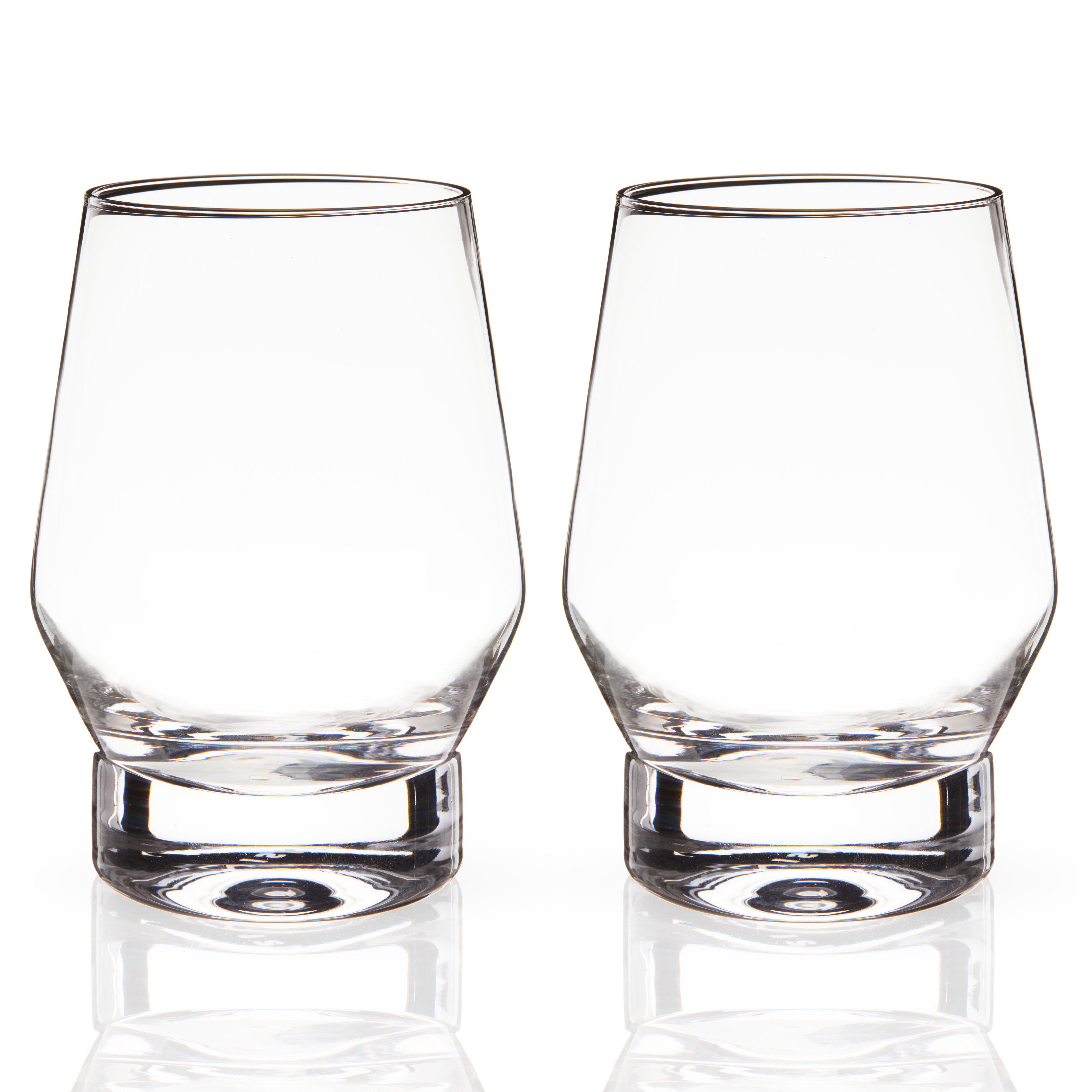 Premium Raye Heavy Base Crystal Whiskey Glasses Set of 2 - Elegant Scotch Bourbon Drinking Glasses for Home Bar, Dinner Parties & Gifts