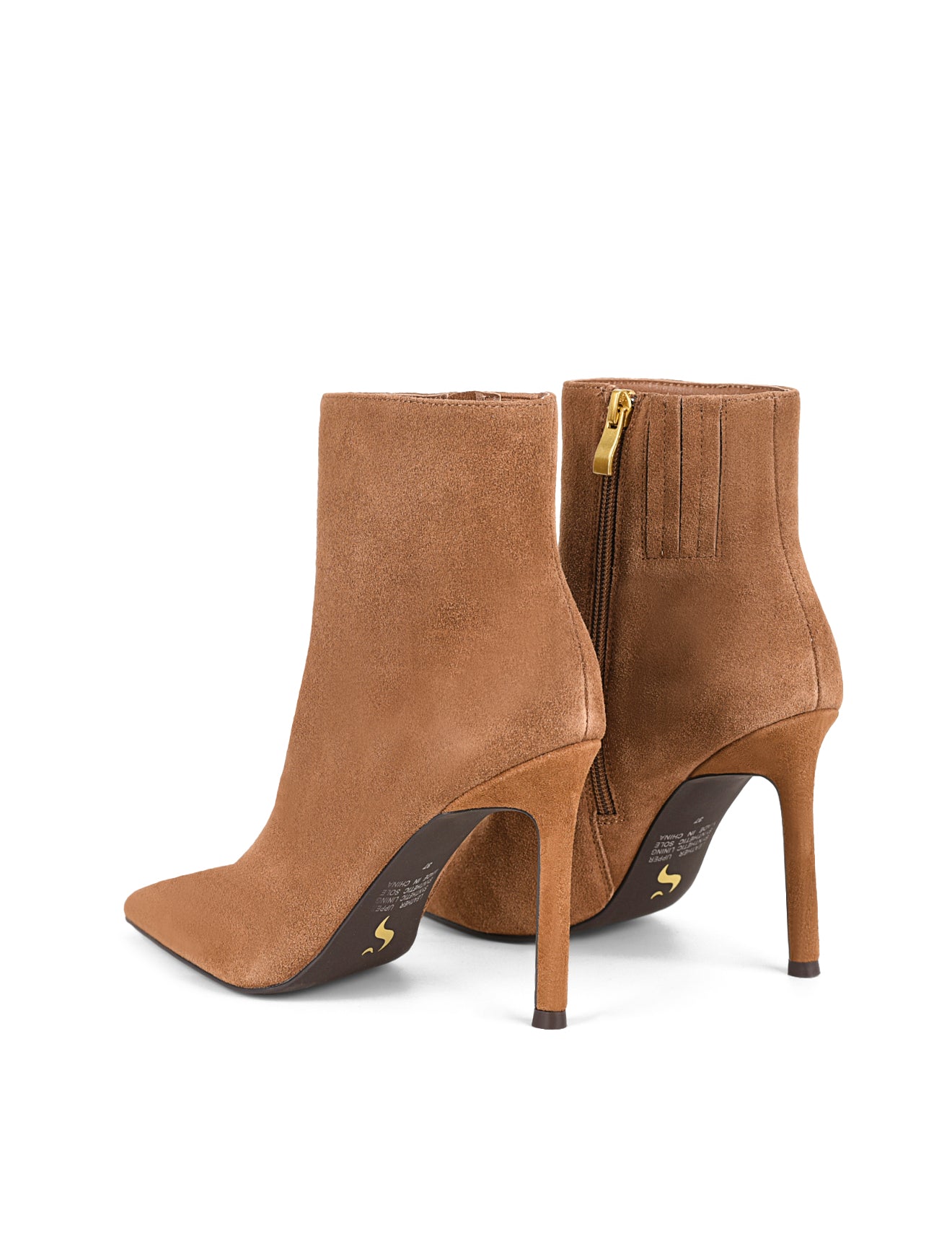 Townes Stiletto Ankle Boots for Women - Tobacco Brown Suede Heeled Booties, Fashionable Pointed Toe Boots for Night Out, Party & Office Wear