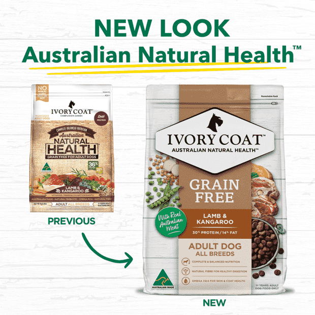 Premium IVORY COAT Grain-Free Dry Dog Food for Adult Dogs - Lamb & Kangaroo Recipe - All Breed Sizes - High Protein Nutrition for Active Pets - Perfect for Daily Meals & Training Rewards