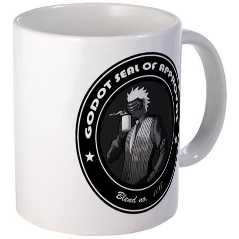Godot Blend #107 Ceramic Coffee Mug - 11 oz White - Perfect for Home, Office & Gifts