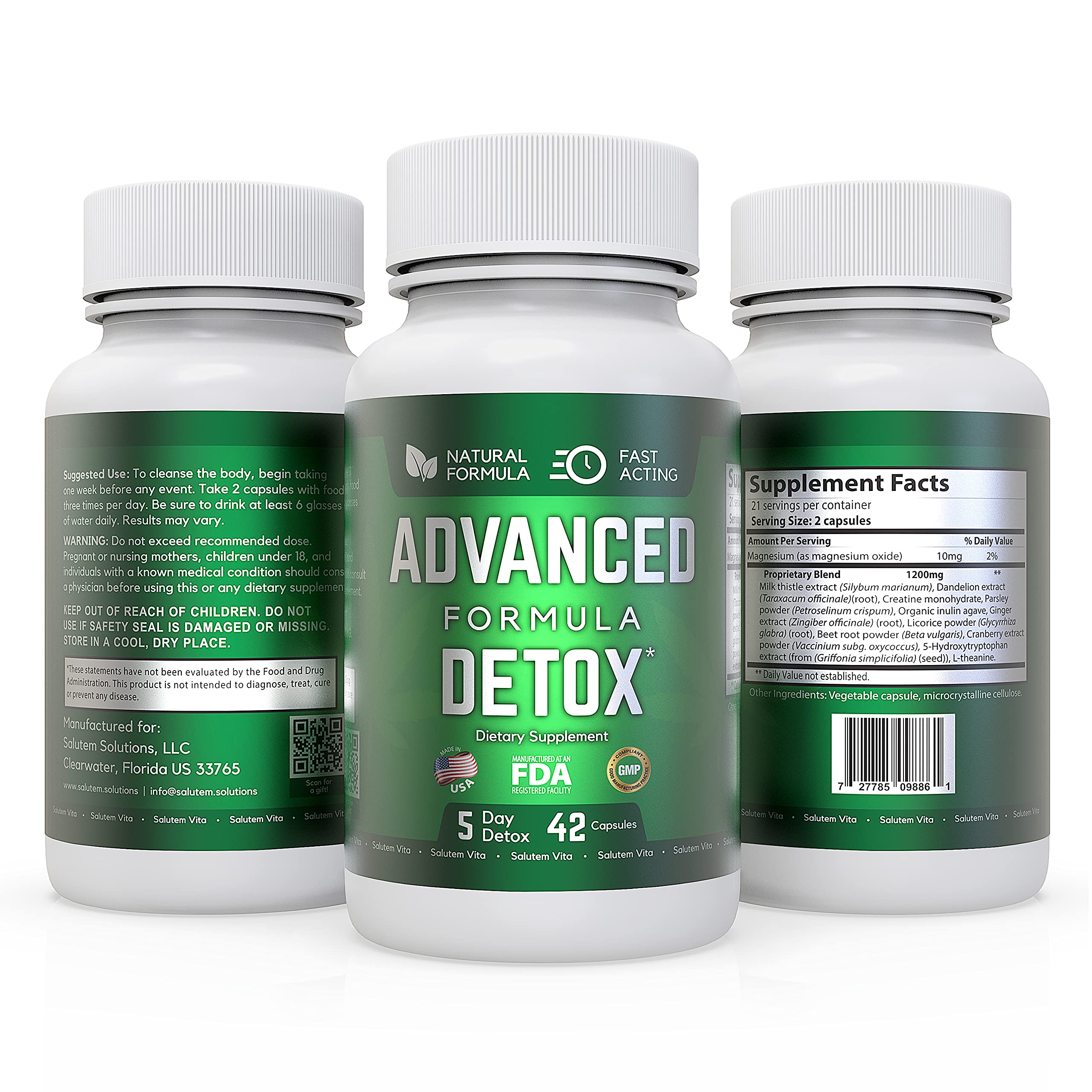 Natural Detox Cleanse Supplement with Milk Thistle & Licorice Powder - Advanced Body Detox for Women & Men - 126 Capsules (3 Pack) for Liver Support & Digestive Health - Perfect for Post-Holiday Cleanse & Wellness Routine