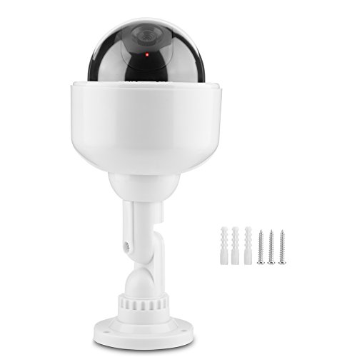 VBESTLIFE Fake Security Camera with LED Light - Indoor/Outdoor Wireless Dummy CCTV Dome Camera, 360° Rotation & Battery Powered - Ideal for Home, Office & Business Surveillance to Deter Burglars