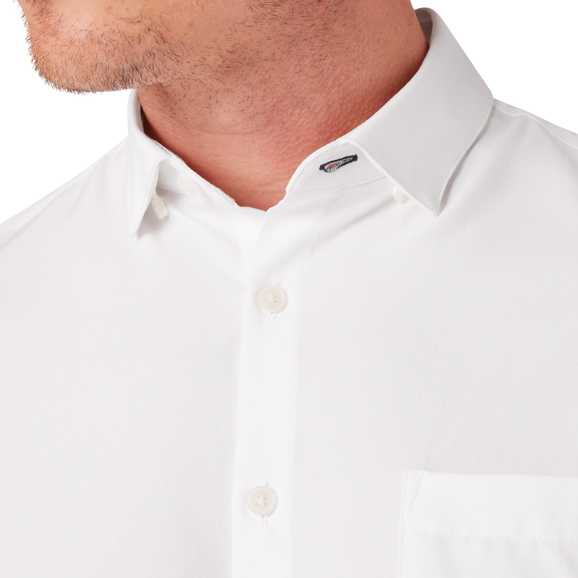 Mizzen+Main Leeward Wrinkle-Resistant Short-Sleeve Performance Dress Shirt for Men - 4-Way Stretch, Trim Fit Button-Up - Perfect for Office, Business Travel & Summer Weddings