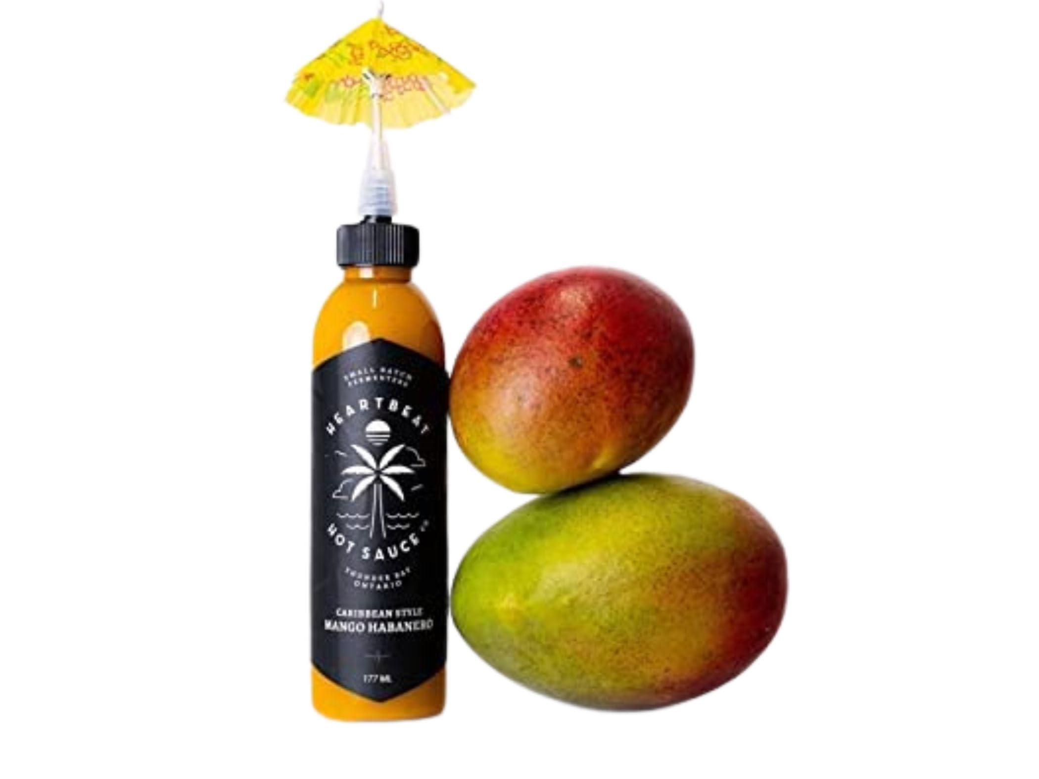 Heartbeat Hot Sauce Co. | Mango Habanero Hot Sauce - 6 oz Bottle | Spicy & Sweet Flavor for Tacos, Wings & Grilling | Gluten-Free & Vegan Friendly