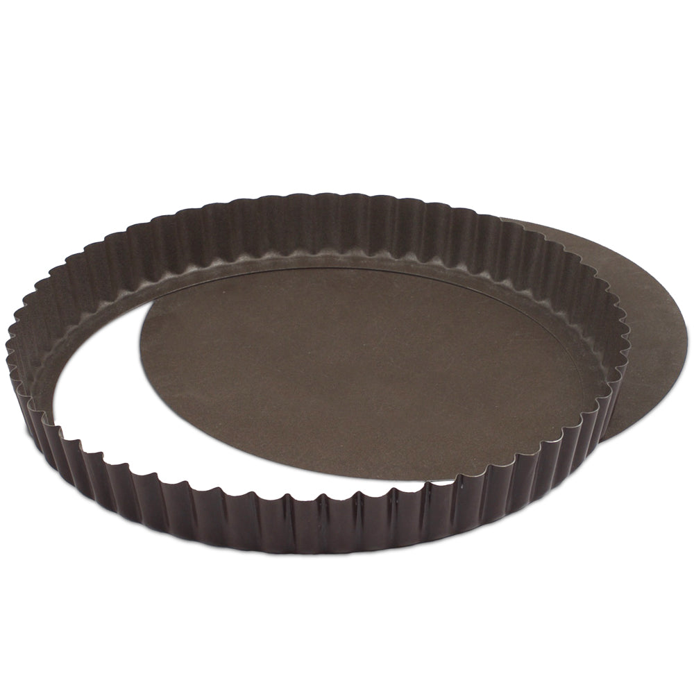 Non-Stick Removable Bottom Tart Pan - 9 Inch Round Loose Base Tartlet Mold for Baking Pies, Quiches, and Desserts | Perfect for Home Bakers and Professional Chefs
