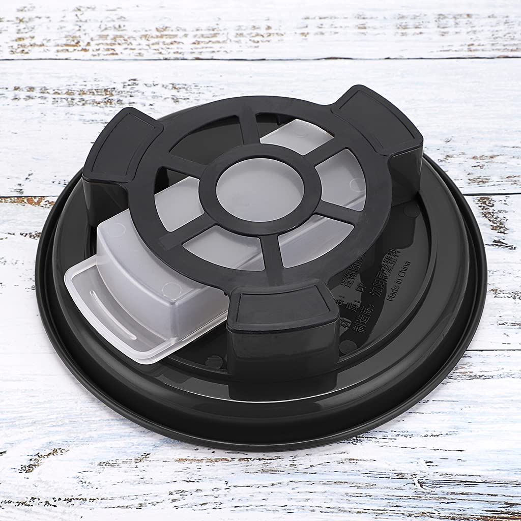 Skelang 8.5 Inch Plant Pot Saucer with Water Catcher - Heavy Duty 44 Lbs Capacity Flower Pot Drip Tray - Pack of 2 Black - Perfect for Indoor/Outdoor Plants, Balcony & Garden Decor