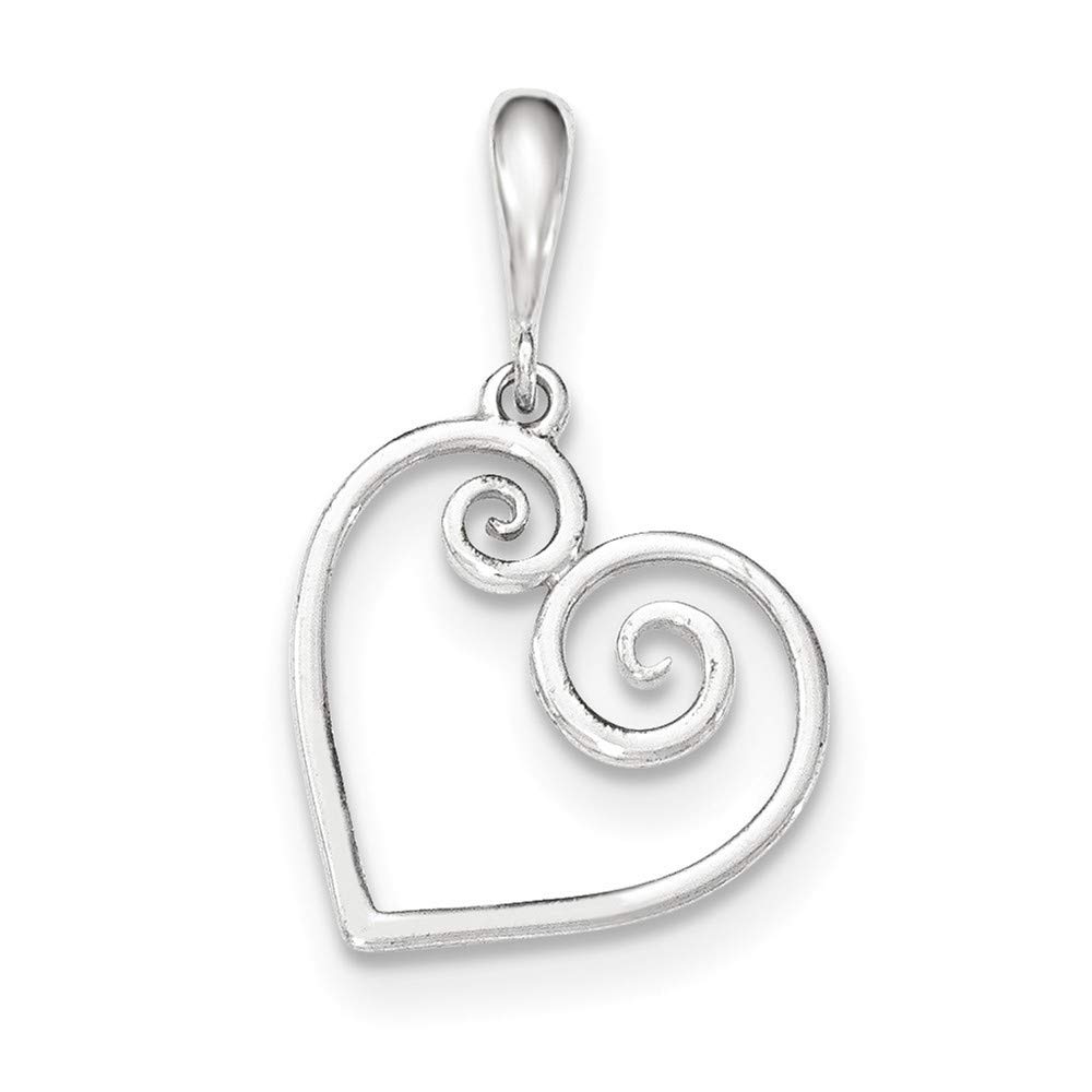 14K White Gold Heart Pendant Necklace for Women - Roy Rose Jewelry - Elegant Valentine's Day Gift, Anniversary Present & Everyday Wear