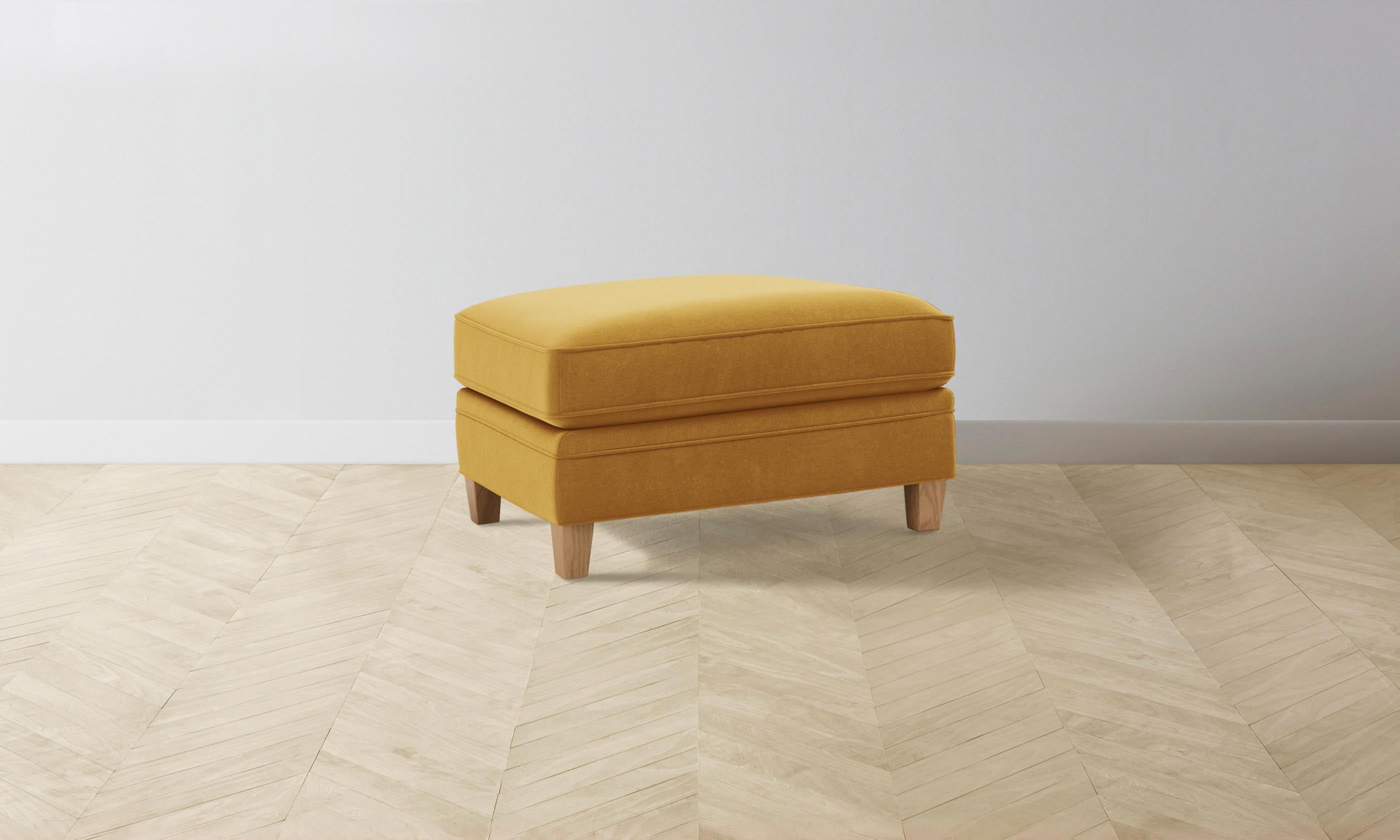 Luxury Carmine Mohair Ottoman in Amber - Perfect for Living Room, Bedroom & Home Decor