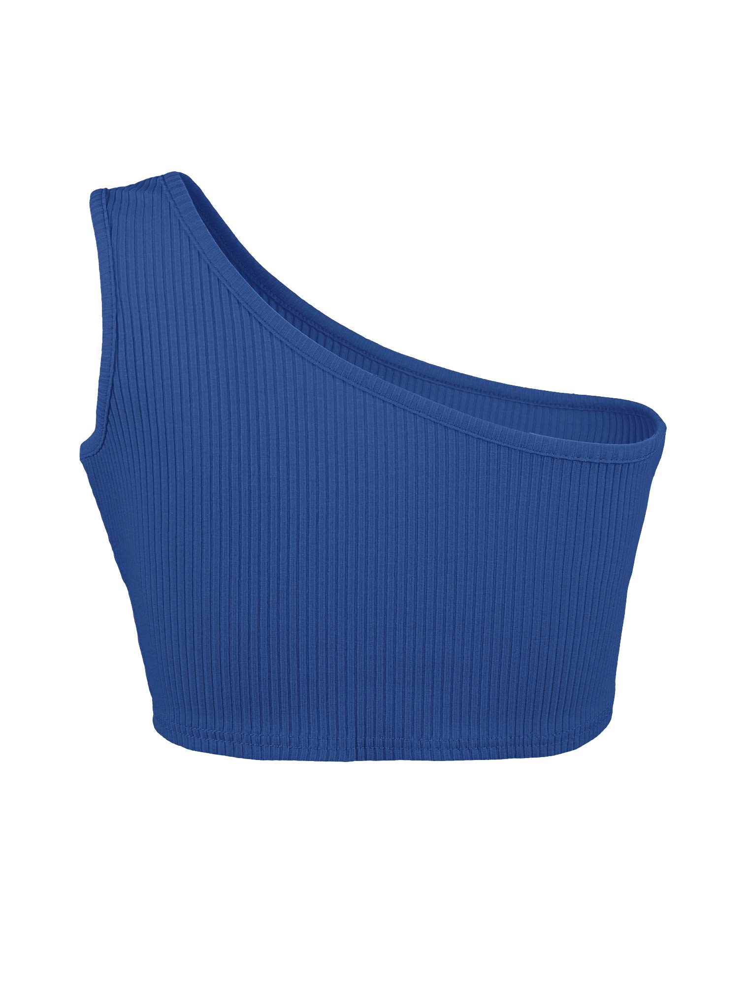 Sexy One Shoulder Sleeveless Crop Top for Women - Summer Strappy Tank Tee - Perfect for Beach, Party, and Casual Outfits