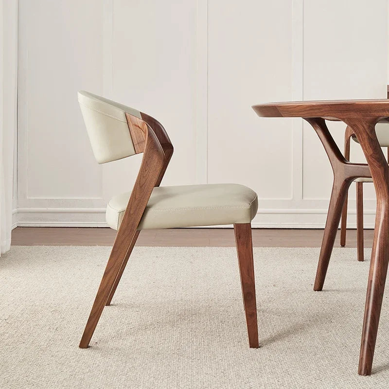 Handcrafted Black Walnut Solid Wood Dining Chair - Rustic Modern Kitchen & Dining Room Furniture for Home & Restaurant Use