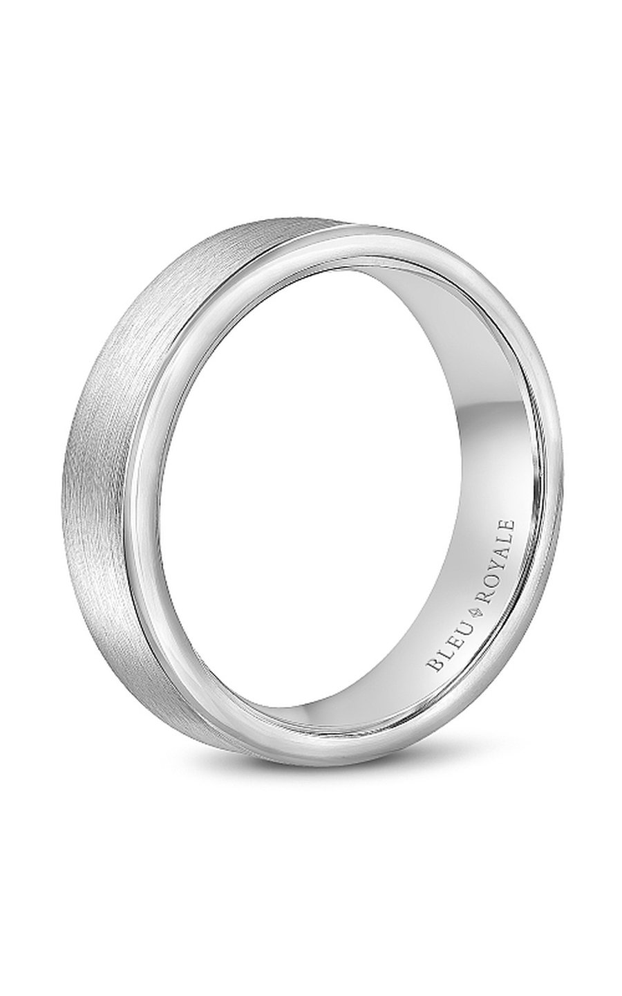 Bleu Royale Men's Wedding Band RYL 037W65 - 14K White Gold Classic Ring for Grooms & Engagement - Perfect for Weddings, Anniversaries & Special Occasions