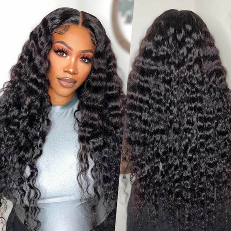 Eullair PartingMax Glueless Wig - 9x6 Lace Front Human Hair Wig with Deep Wave, Bleached Knots & Pre-Plucked Hairline - Ready to Wear for Daily Use, Parties & Special Occasions
