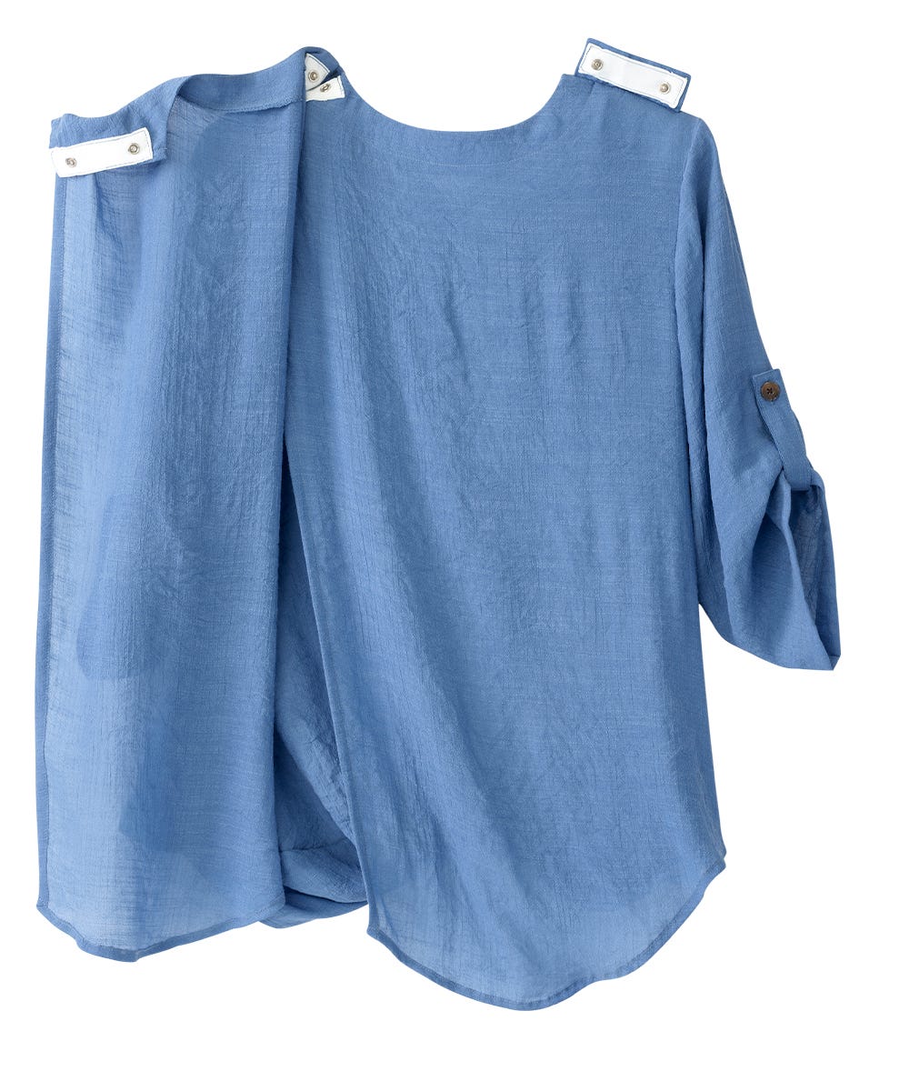 Women's Open Back Henley Top with Convertible Sleeves - Casual & Sexy Summer T-Shirt for Date Night, Beach Outings & Music Festivals