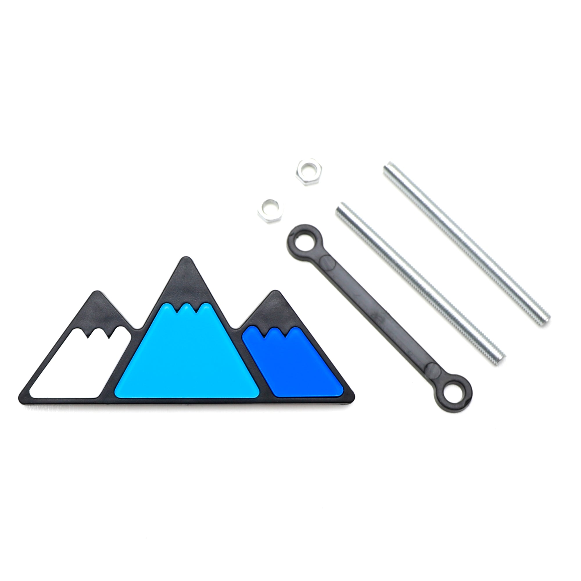 Blue Retro 3-Color Trail Mountain Emblem Grille Badge for Toyota Tacoma, Tundra, 4Runner & SUV Trucks - Off-Road Adventure & Custom Car Styling Accessory
