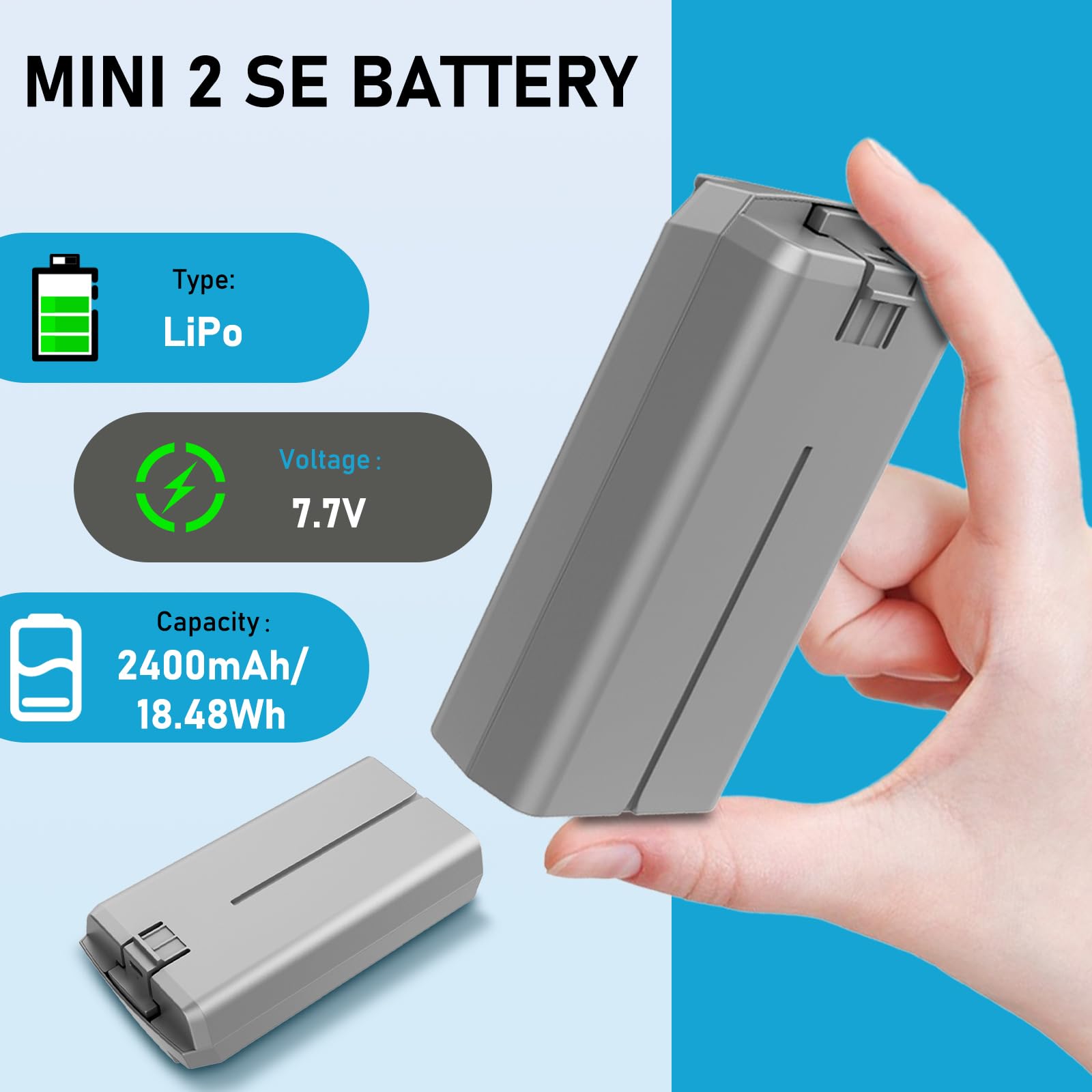 DJI Mini 2/2SE/SE/4K Drone Intelligent Flight Battery - 4K Mini Drone Battery with 2 Batteries & Two-Way Charging Hub, 31 Min Max Flight Time - Perfect for Aerial Photography, Travel Vlogging and Outdoor Adventures