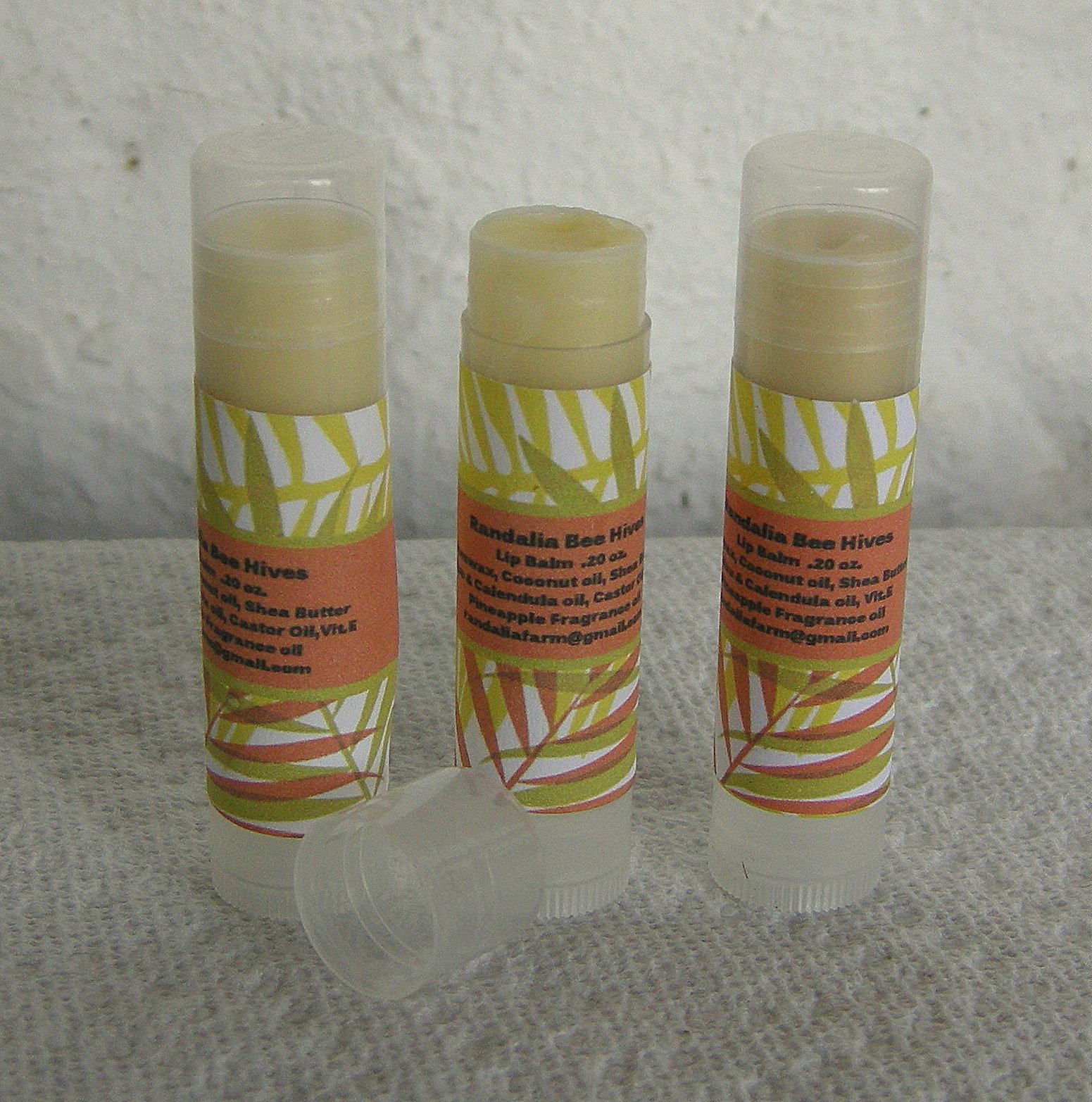 Organic Handmade Beeswax Pineapple Lip Balm - Natural Moisturizing & Healing - 3-Pack/5-Pack - Perfect for Dry Lips, Winter Care & On-the-Go Hydration