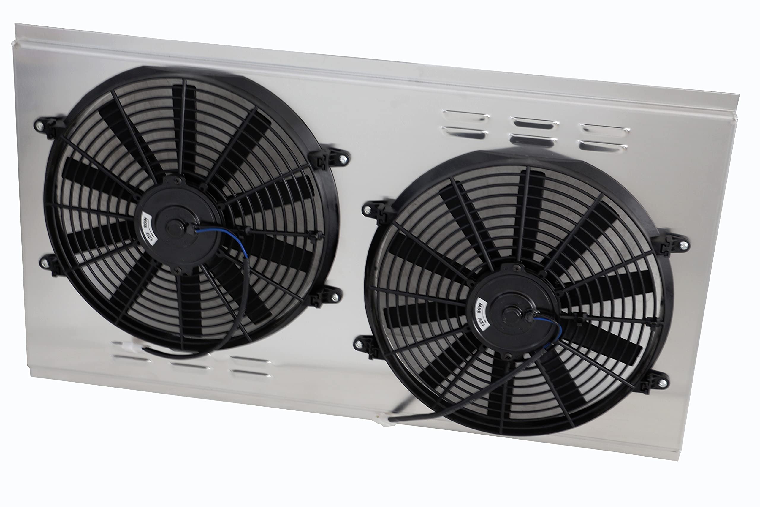 1988-2000 Chevy/GMC C/K Series Aluminum Shroud with 14'' Cooling Fans - Perfect for C1500, C2500, C3500, K1500, K2500 Models - Ideal for Truck Upgrades & Engine Cooling