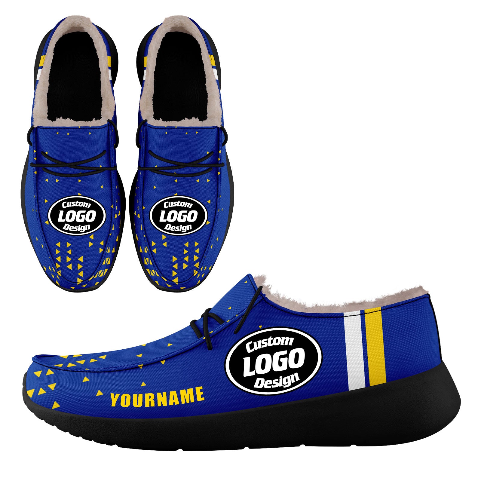 Custom Blue & Yellow Los Angeles Sneakers - Personalized Combo Pack (D020289) | Trendy Streetwear for Urban Fashion & Casual Outings