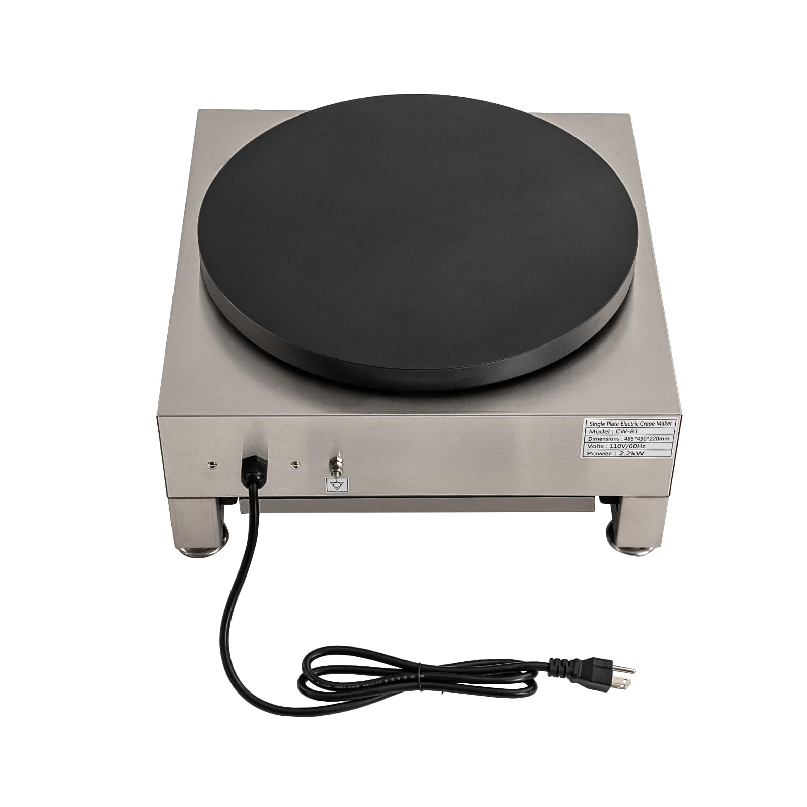 16-Inch Electric Crepe Maker & Pancake Griddle - Commercial Non-Stick Stainless Steel Baking Machine (122-572°F) for Restaurants, Dessert Shops, Snack Bars - Perfect for Crepes, Pancakes, Waffles and Breakfast Cooking