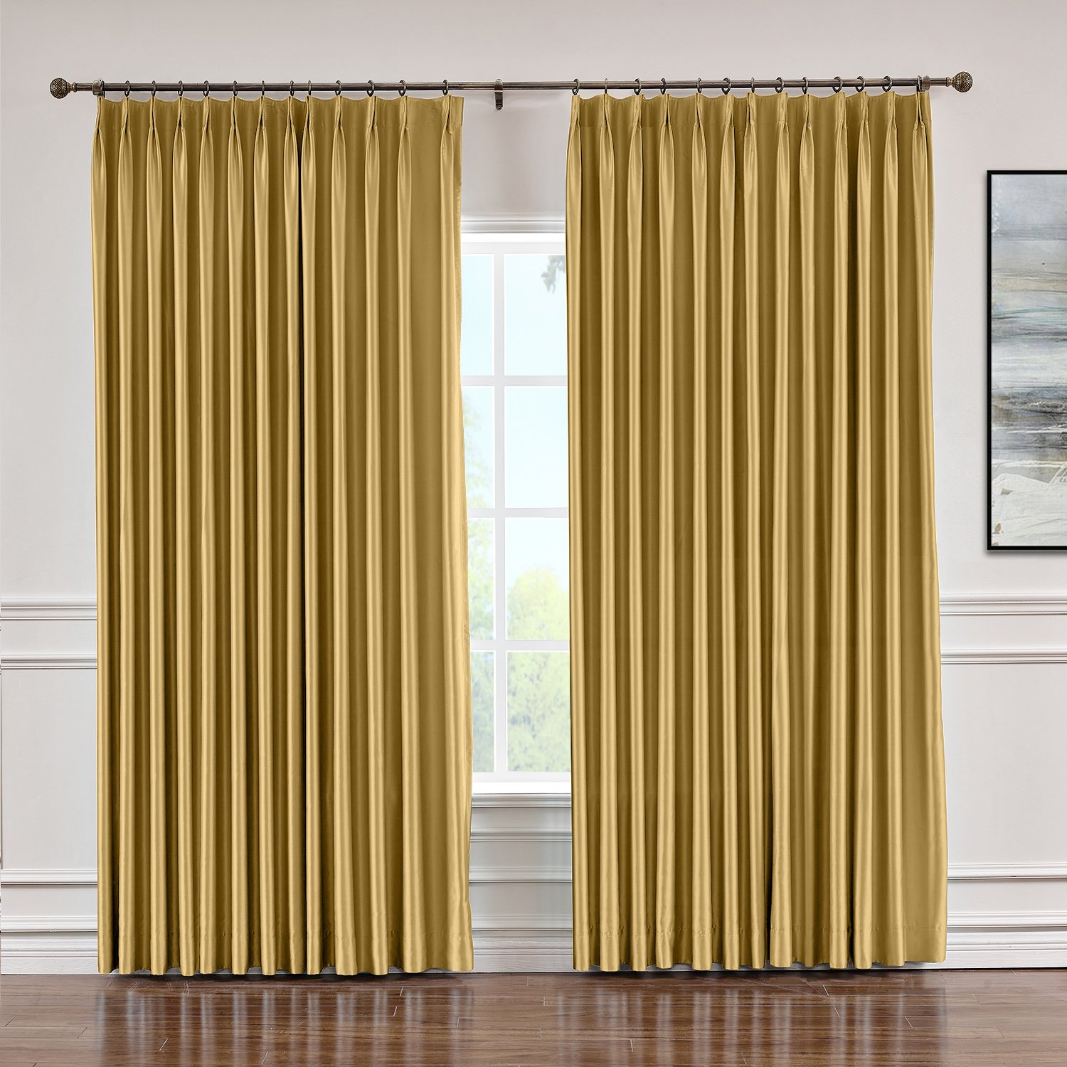 Macochico Extra Long Blackout Faux Silk Curtains - 120