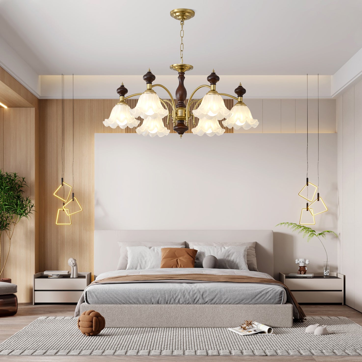Elegant Blossom Flowers Chandelier - Floral Crystal Ceiling Light Fixture for Dining Room, Bedroom & Living Room Decor