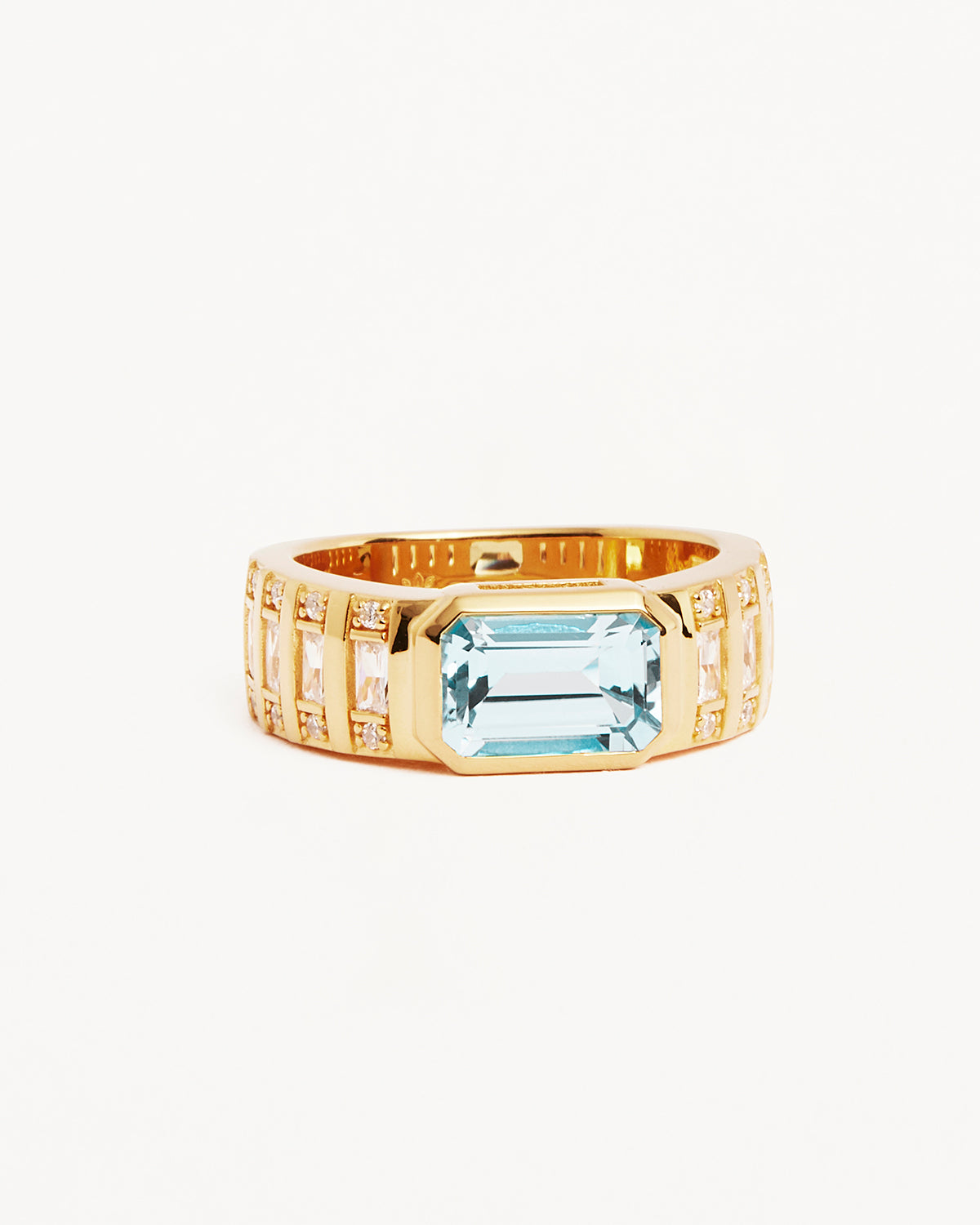 18K Gold Vermeil Calm Your Soul Blue Topaz Ring - Elegant Jewelry for Women, Perfect Gift for Birthday, Anniversary & Special Occasions