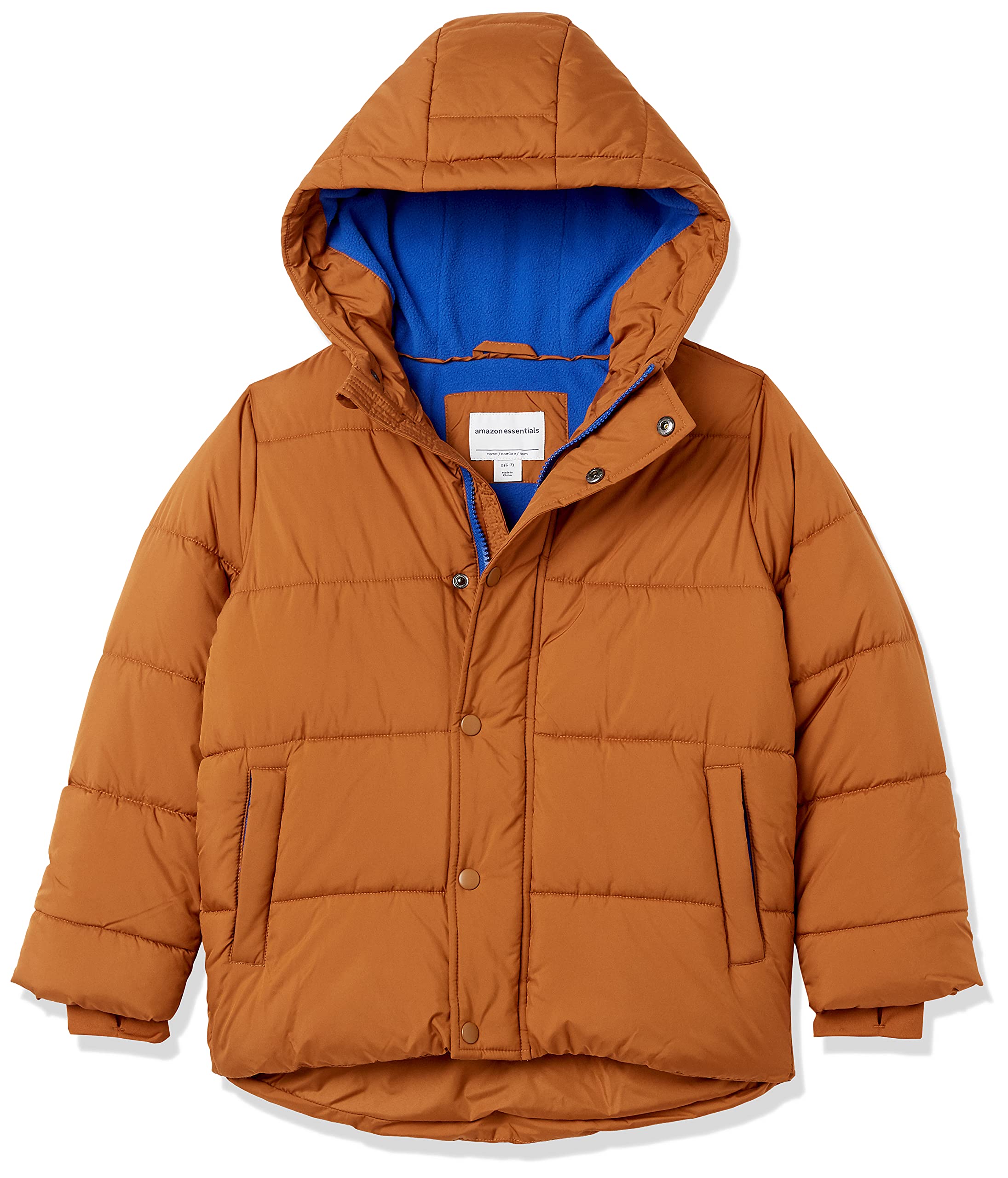Amazon Essentials Heavyweight Hooded Puffer Jacket for Babies, Toddlers & Boys - Warm Winter Coat for Outdoor Play, School & Cold Weather Activities
