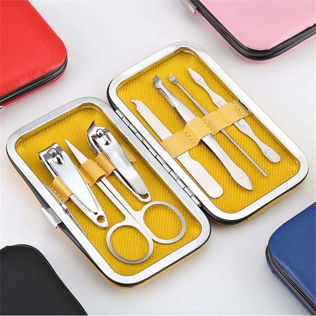 Premium Stainless Steel Nail Clipper Set - 7-Piece Manicure & Pedicure Kit for Professional Grooming at Home, Travel, Salon Use (Color: A)