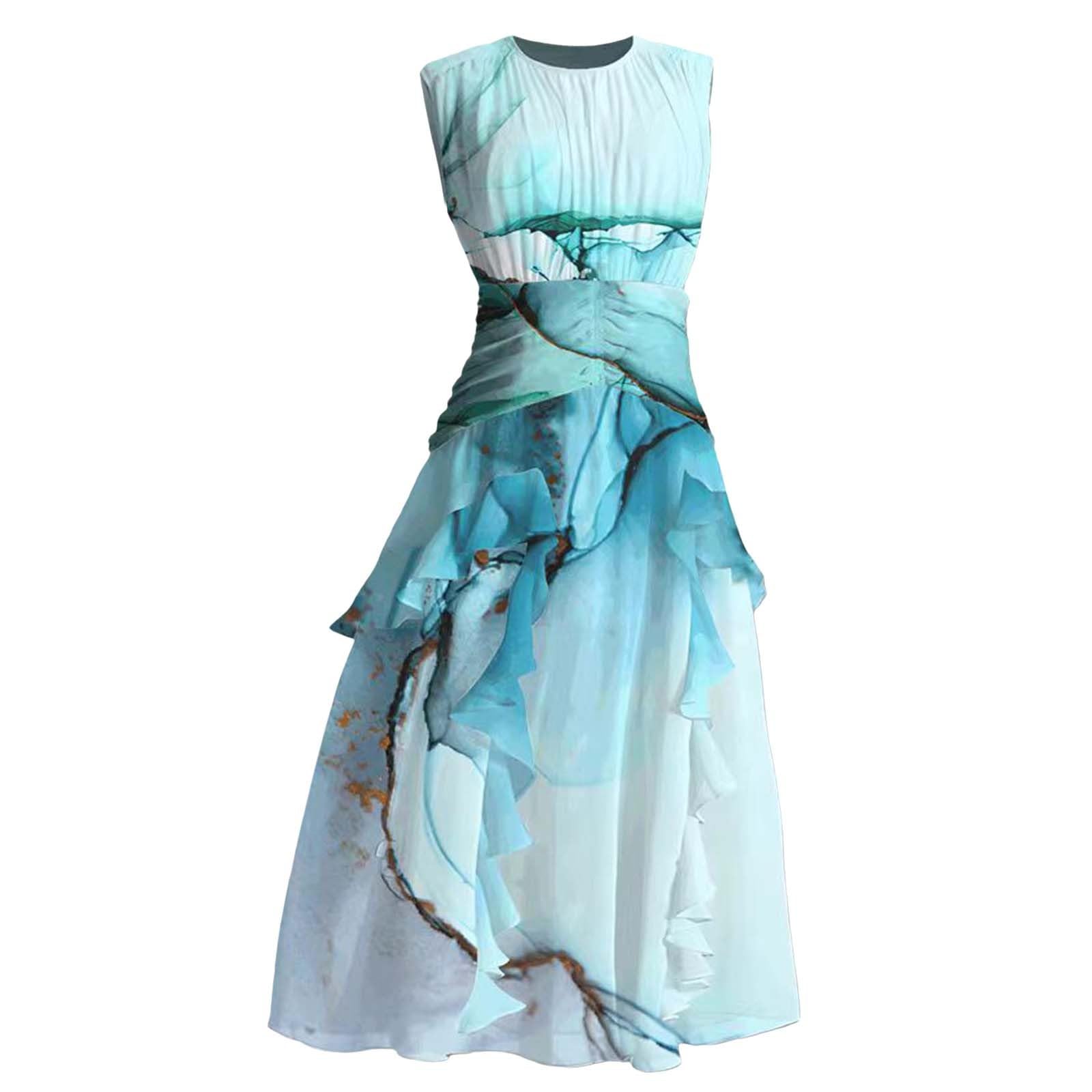 Women's Loose Plain Casual Sleeveless Maxi Dress - Floral Long Summer Dress for Beach, Wedding & Vacation | Cute Boho Chic Style