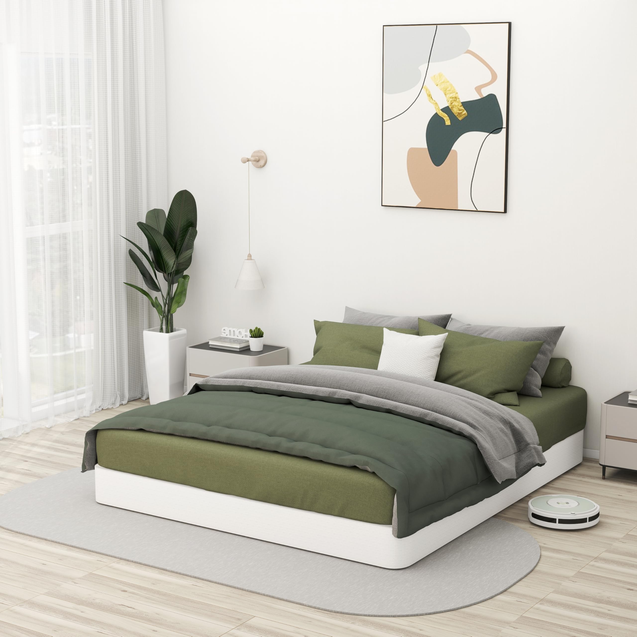 7 Inch California King Box Spring with Cover - High Profile Stable Metal Mattress Foundation - Noise-Free Strong Support for Cal King Beds - Perfect for Master Bedrooms and Guest Rooms
