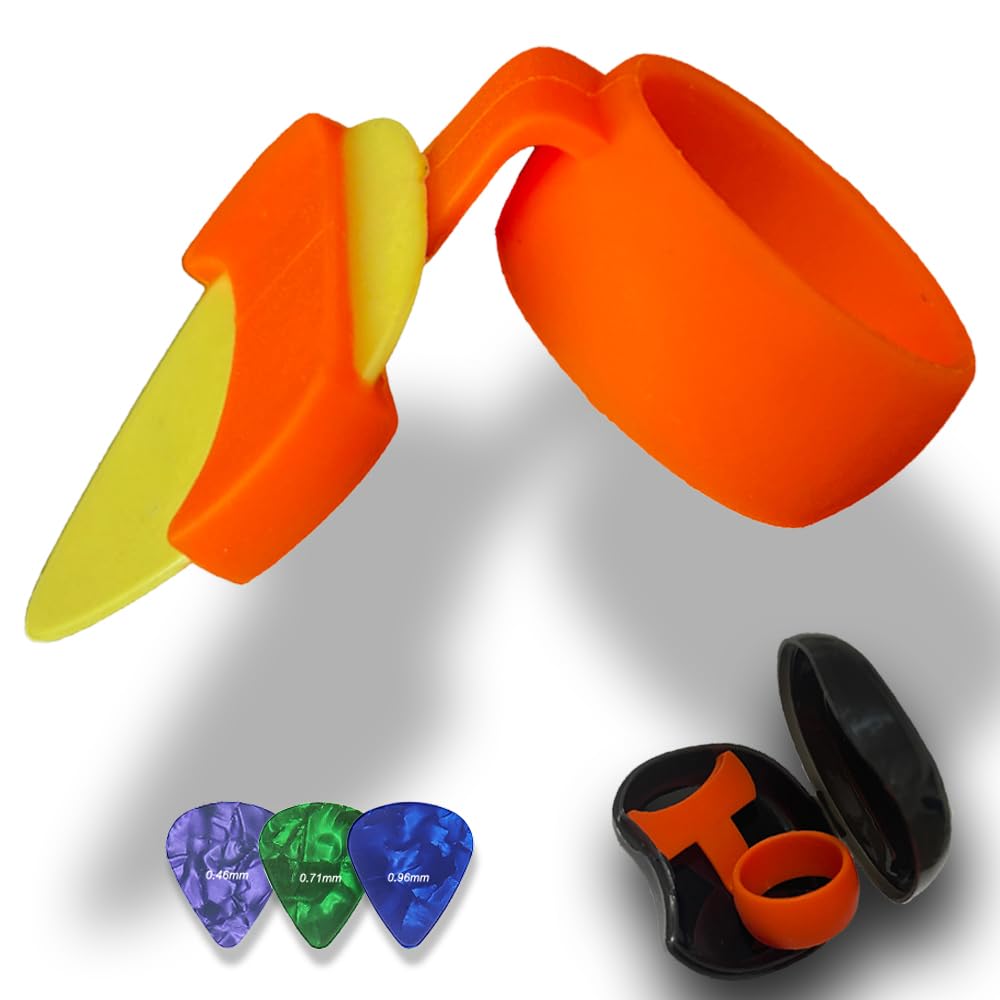 Premium Ergonomic Guitar Pick Grips - Durable Silicone Picks for All Playing Styles (Rock, Jazz, Blues) - Perfect for Electric & Acoustic Guitar Practice & Live Performances