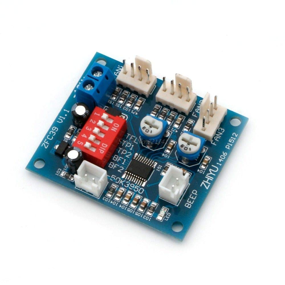 12V PWM PC CPU Fan Speed Controller with Temperature Control & High-Temp Alarm - Ideal for Computer Cooling, Gaming Rigs, and Server Cabinets