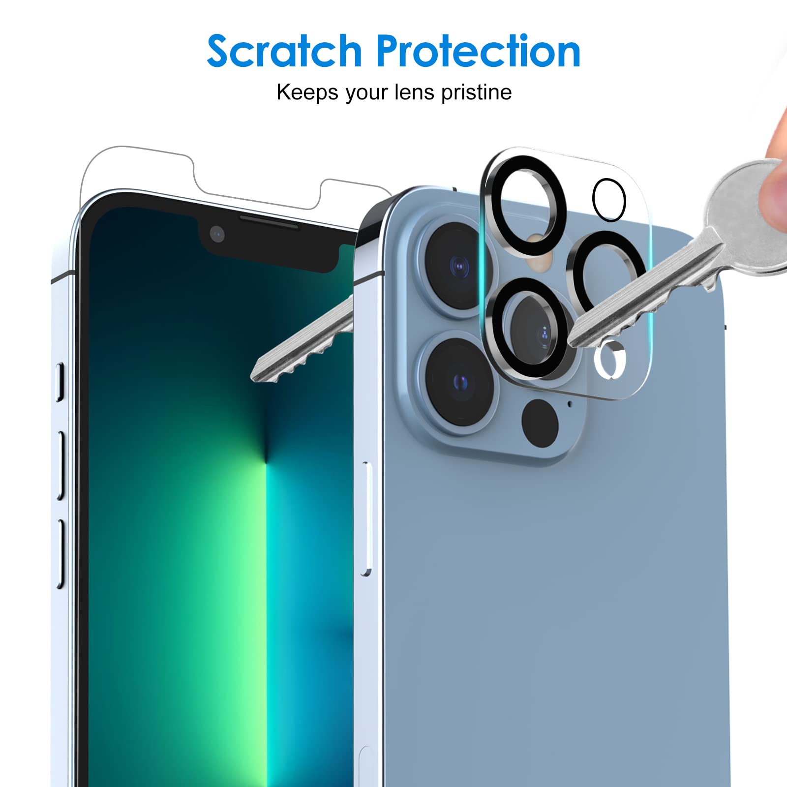 JETech iPhone 13 Pro Max 6.7-Inch Tempered Glass Screen Protector with Camera Lens Protector - 2 Pack, Easy Installation Kit - Anti-Scratch, Bubble-Free Protection for Daily Use & Outdoor Activities