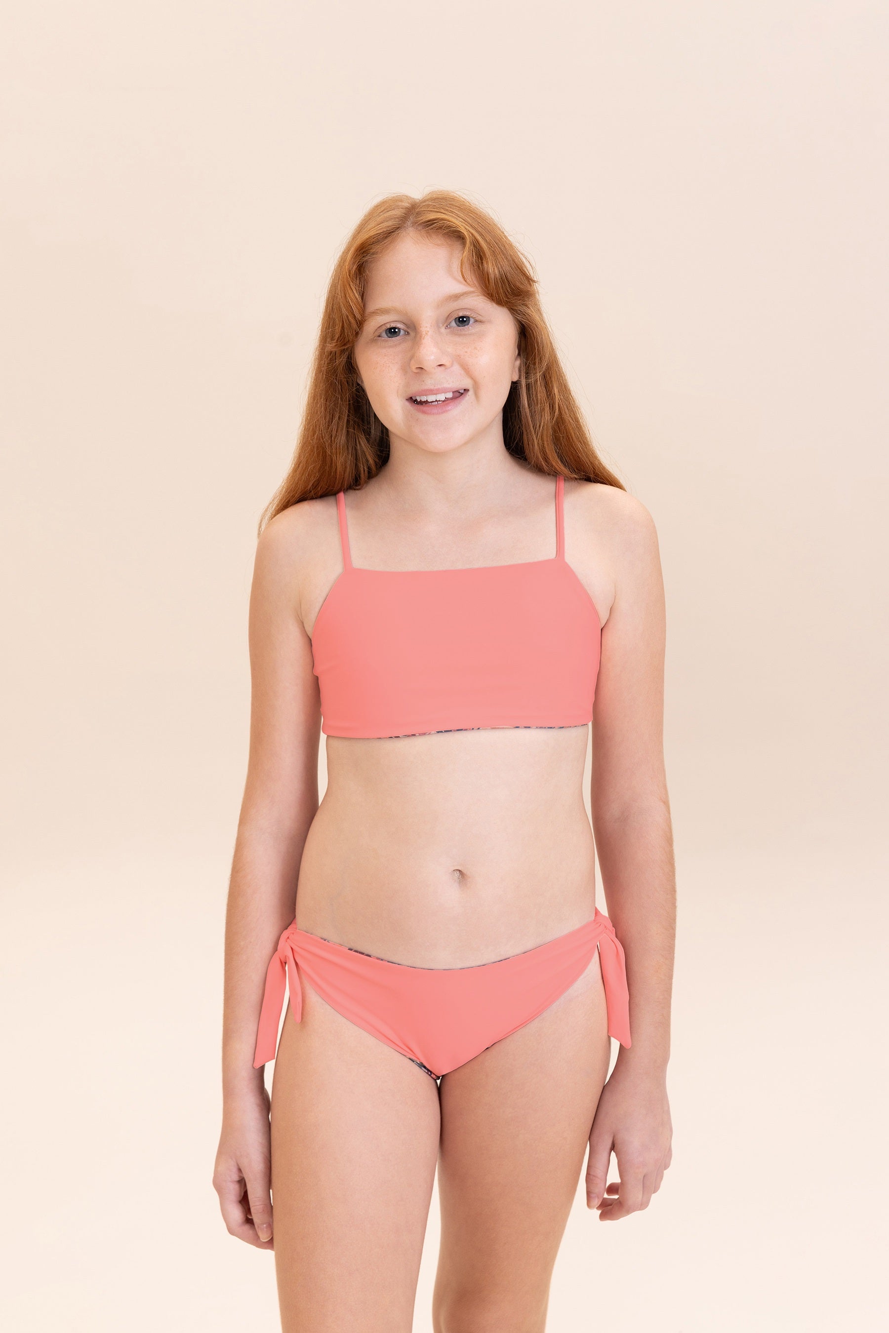 Reversible Kids Bandeau Bikini - Adjustable Swimwear for Girls - Beach & Pool Summer Outfit