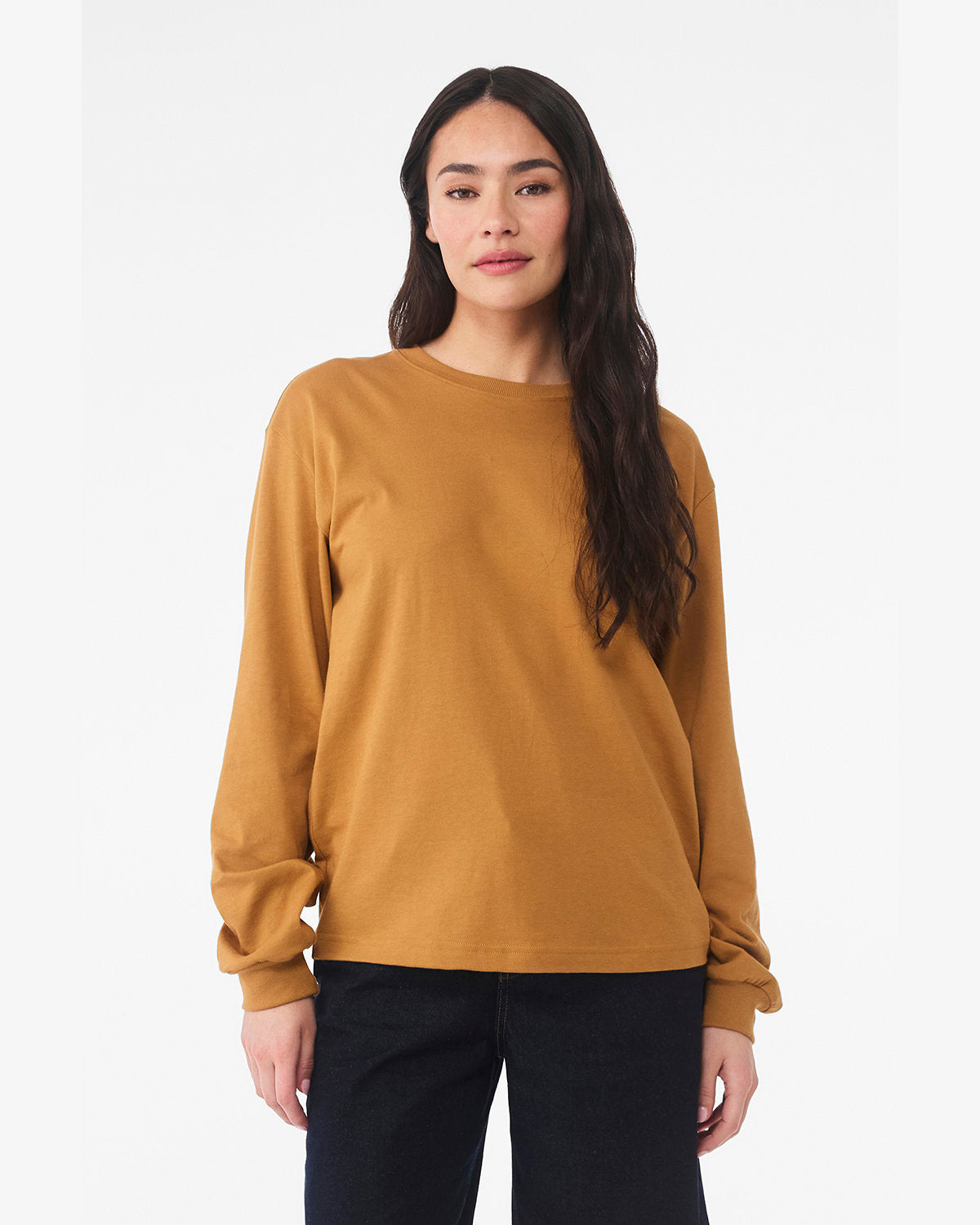 Bella + Canvas 3511 Heavyweight 6oz Unisex Long Sleeve T-Shirt - Soft Cotton Crewneck Tee for Men & Women - Perfect for Casual Wear, Layering & Everyday Comfort