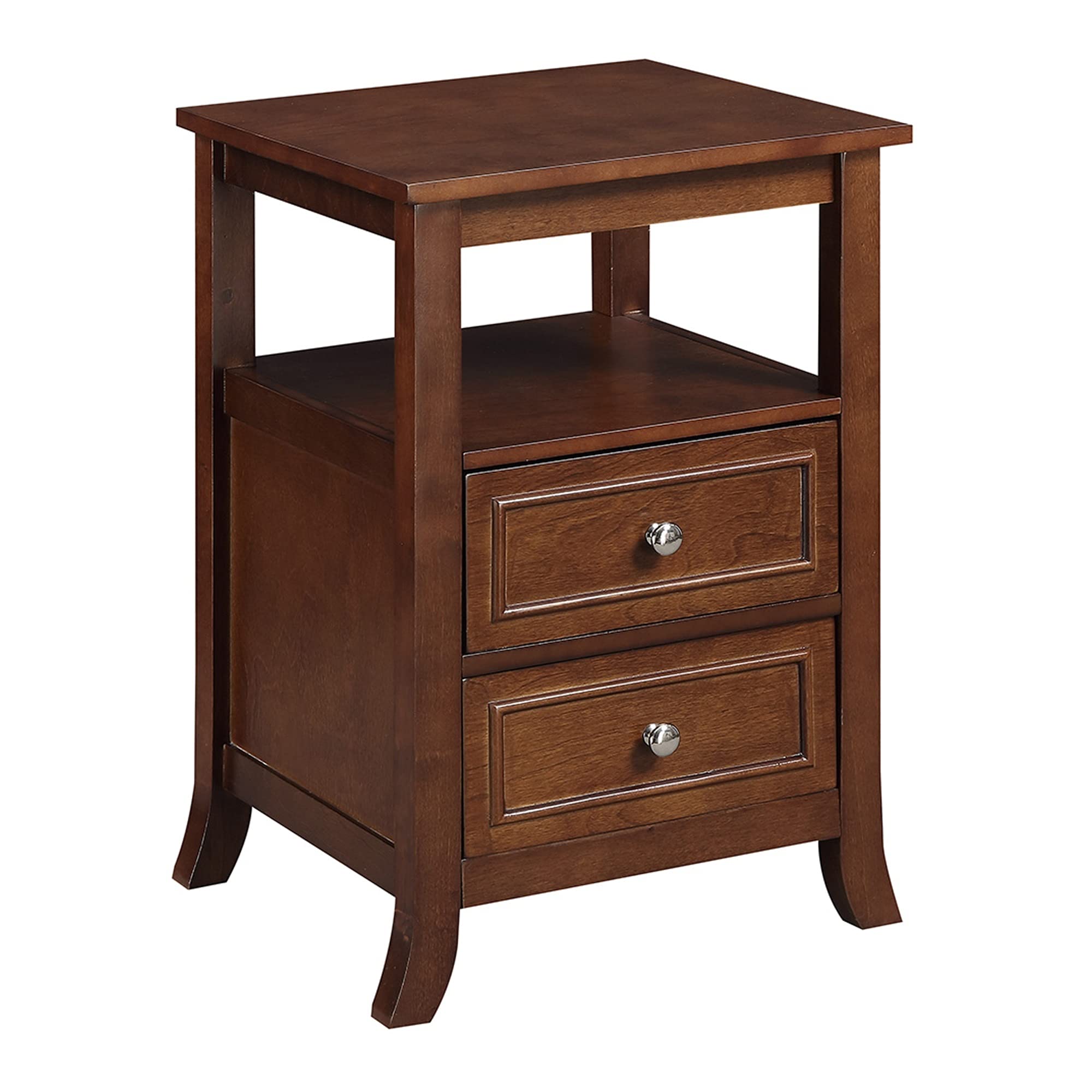 Ergode Melbourne 2 Drawer Nightstand with Open Shelf - Modern Bedside Table for Small Spaces, Living Room, Dorm & Apartment
