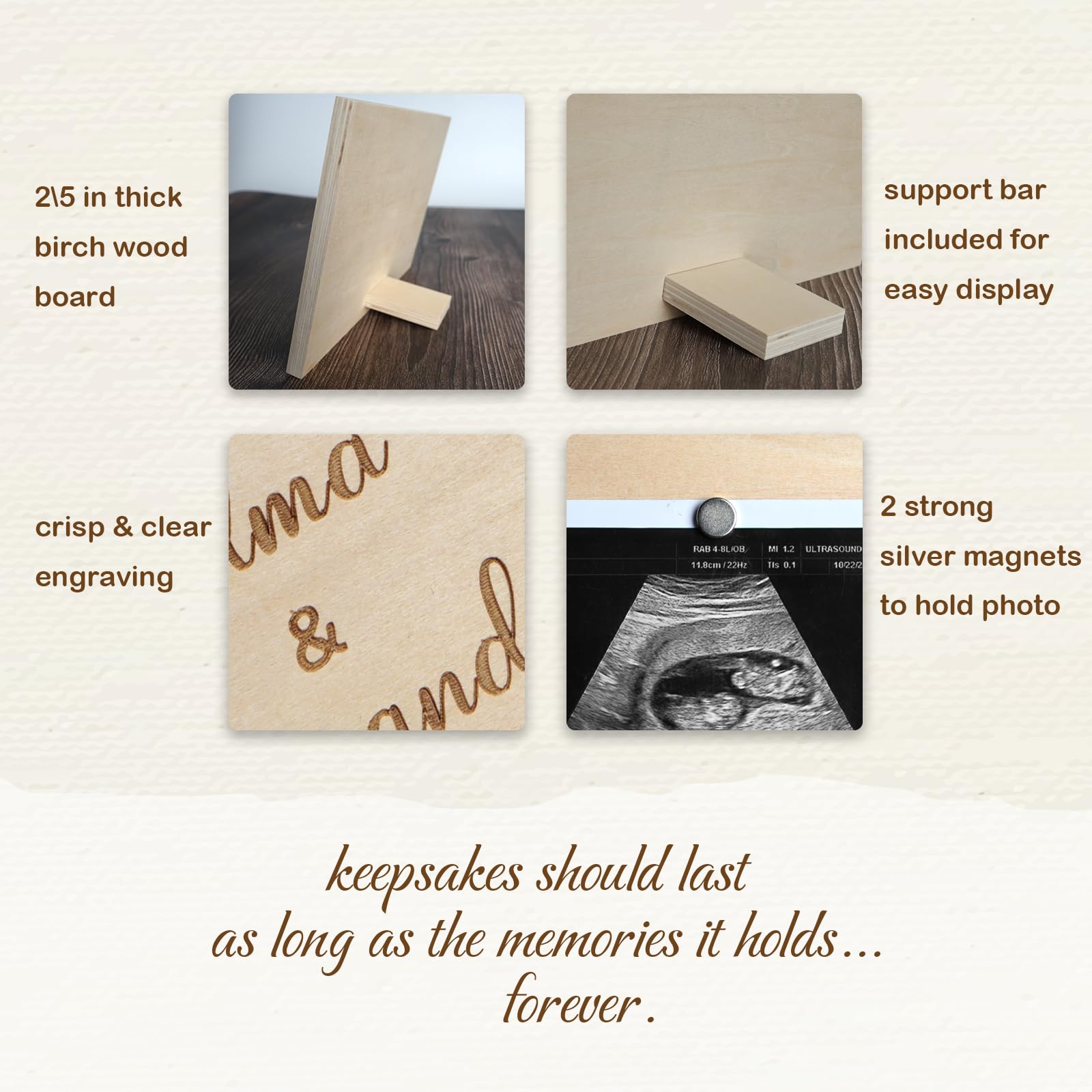 Pregnancy Announcement Frame for Grandma - Baby Sonogram Picture Frame & Ultrasound Keepsake - Unique Gift for Grandma to Be - Perfect for Baby Reveal, Gender Reveal & First Trimester Announcements