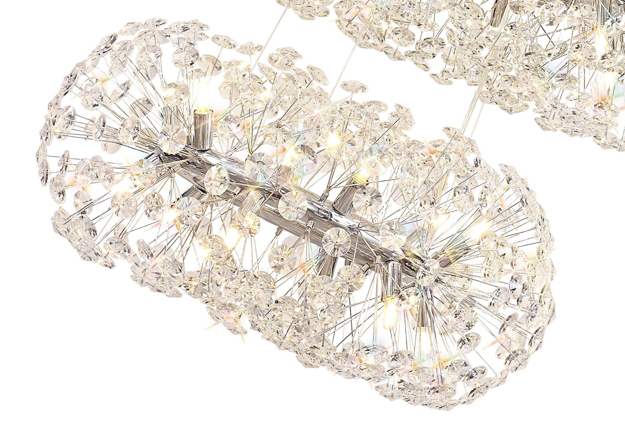 Bellagio 3-Tier Pendant Light Fixture - 58 G9 Bulb Chandelier in Chrome/Gold/Crystal Finish - Perfect for Dining Room, Foyer, or Luxury Home Decor