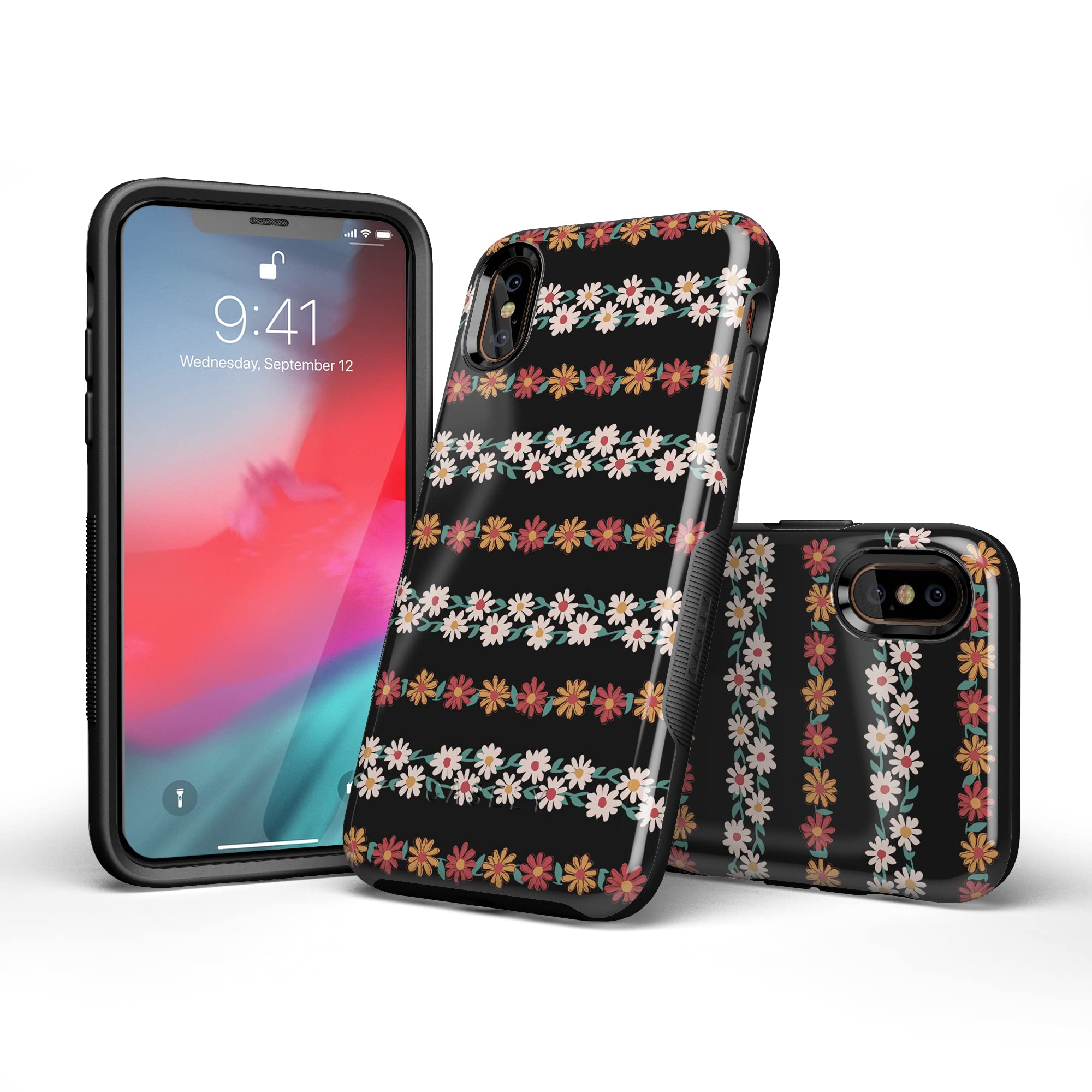 Casely iPhone X/XS Floral Case - Stylish Daisy Print Protective Cover for iPhone X/XS | Perfect for Everyday Use, Travel & Fashion Accessories
