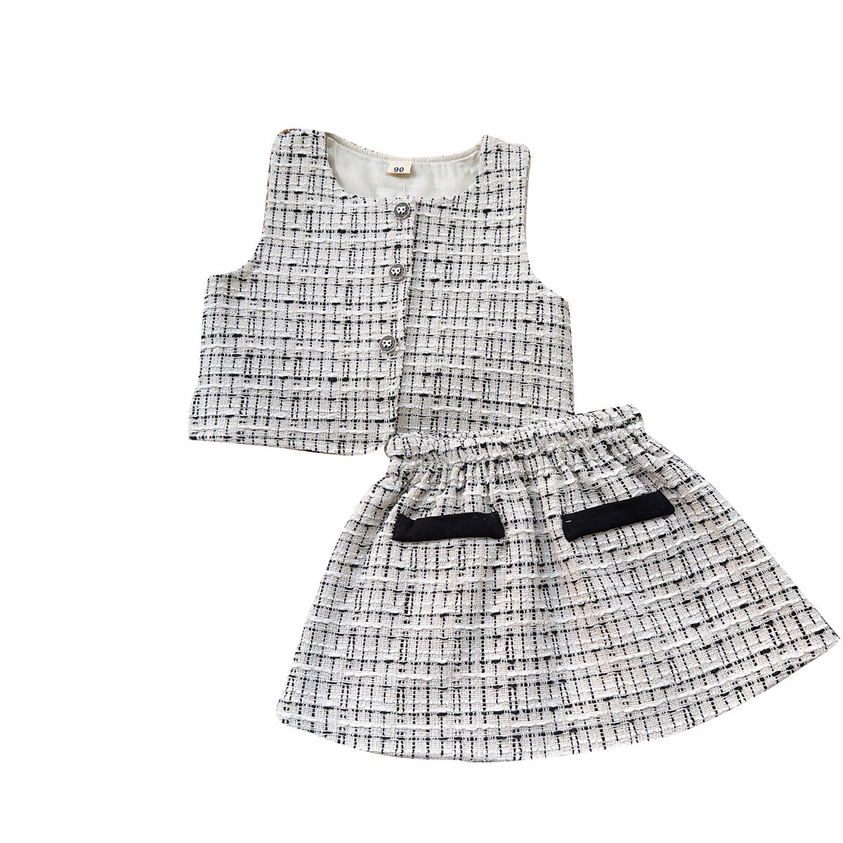 Adorable Girls' Summer Outfit - 2 Piece Vest & Short Skirt Set for Toddlers | Perfect for Beach, Playdates & Photo Shoots