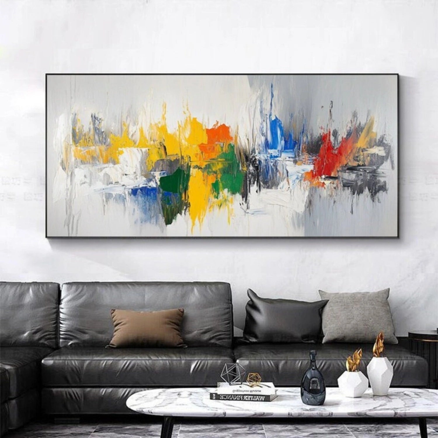 Abstract Painting #AB 316 - Modern Wall Art for Living Room, Bedroom & Office Decor - Handmade Canvas Artwork