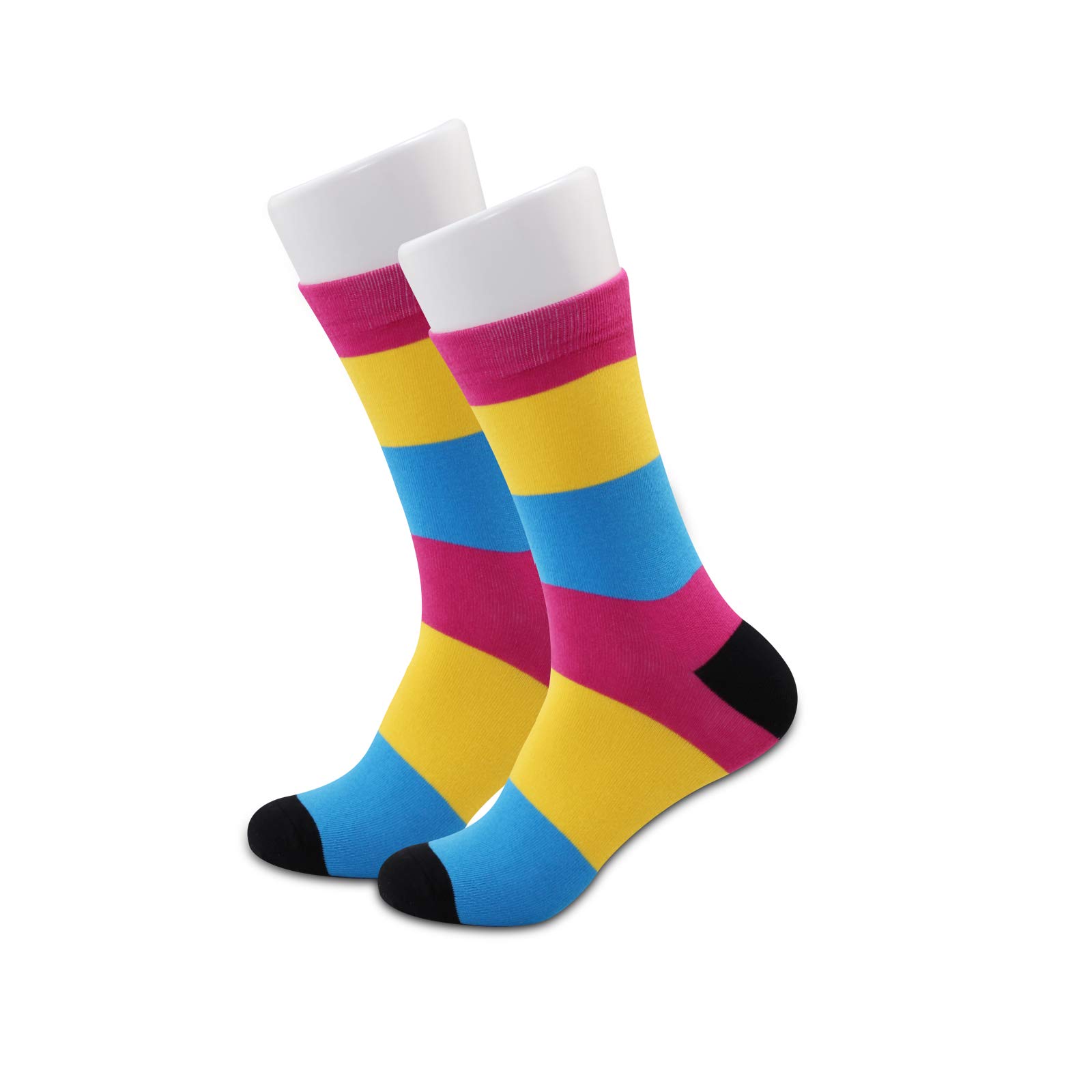 2 Pairs Pansexual Pride Flag Socks - LGBTQ+ Rainbow Striped Ankle Socks for Men & Women - Comfortable Pansexuality Gift for Pride Month, Parades & Everyday Wear