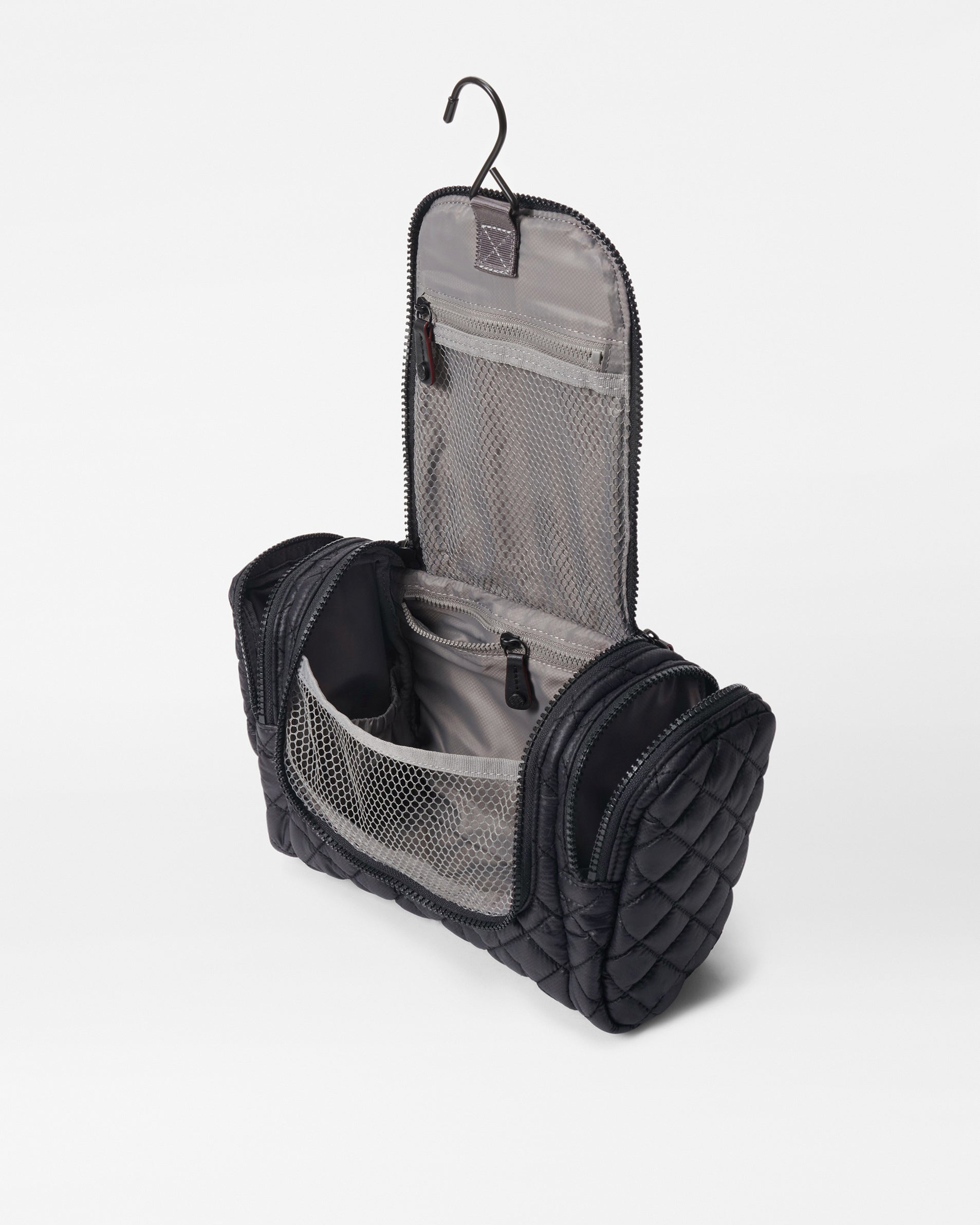 Black Hanging Travel Cosmetic Bag - Waterproof Hanging Toiletry Organizer for Makeup & Skincare - Perfect for Travel, Camping & Gym Use