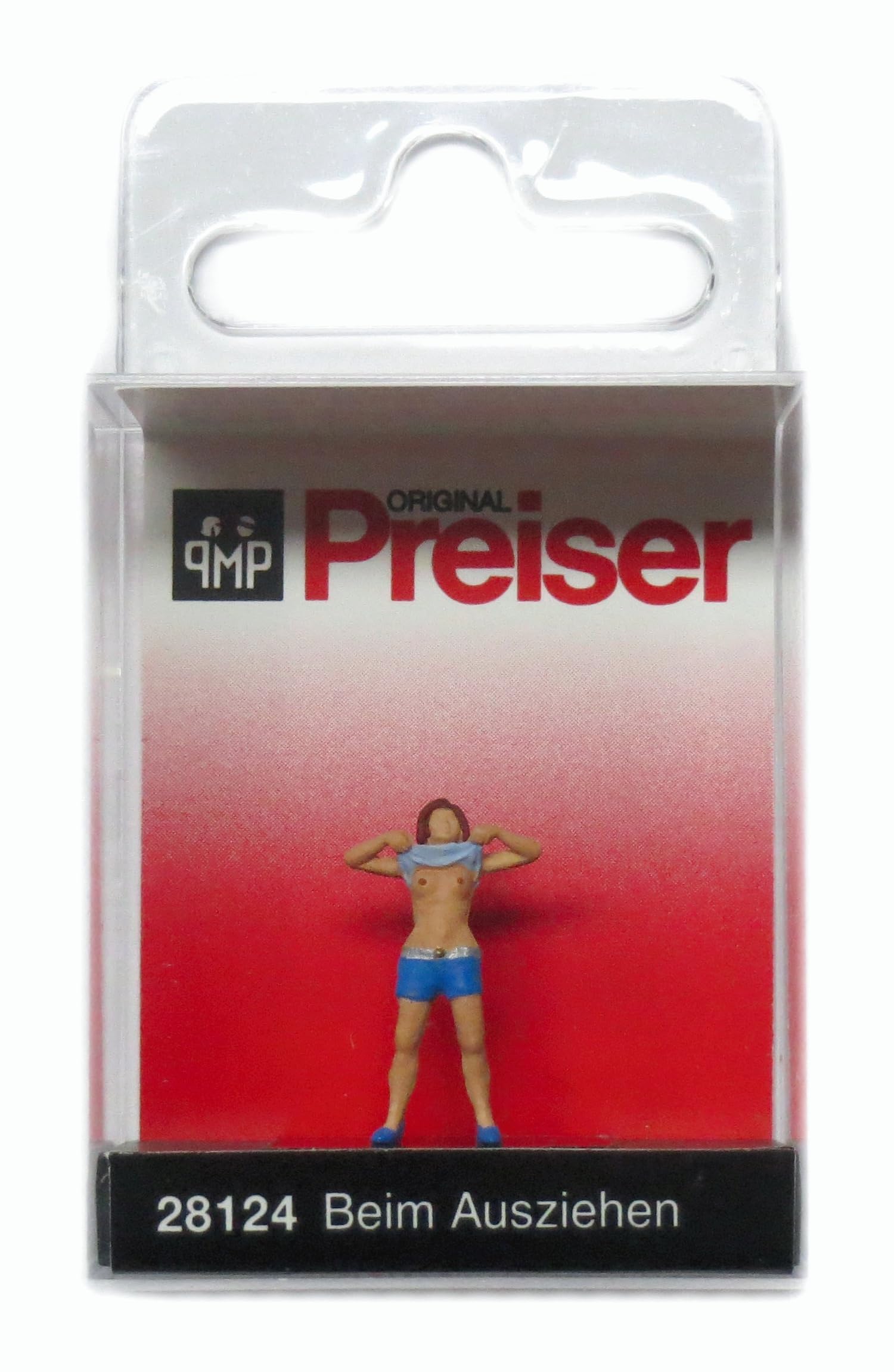 28124 HO Scale Pedestrian Lady Undressing Figure - Realistic Model Train Scenery for Dioramas & Railroad Layouts