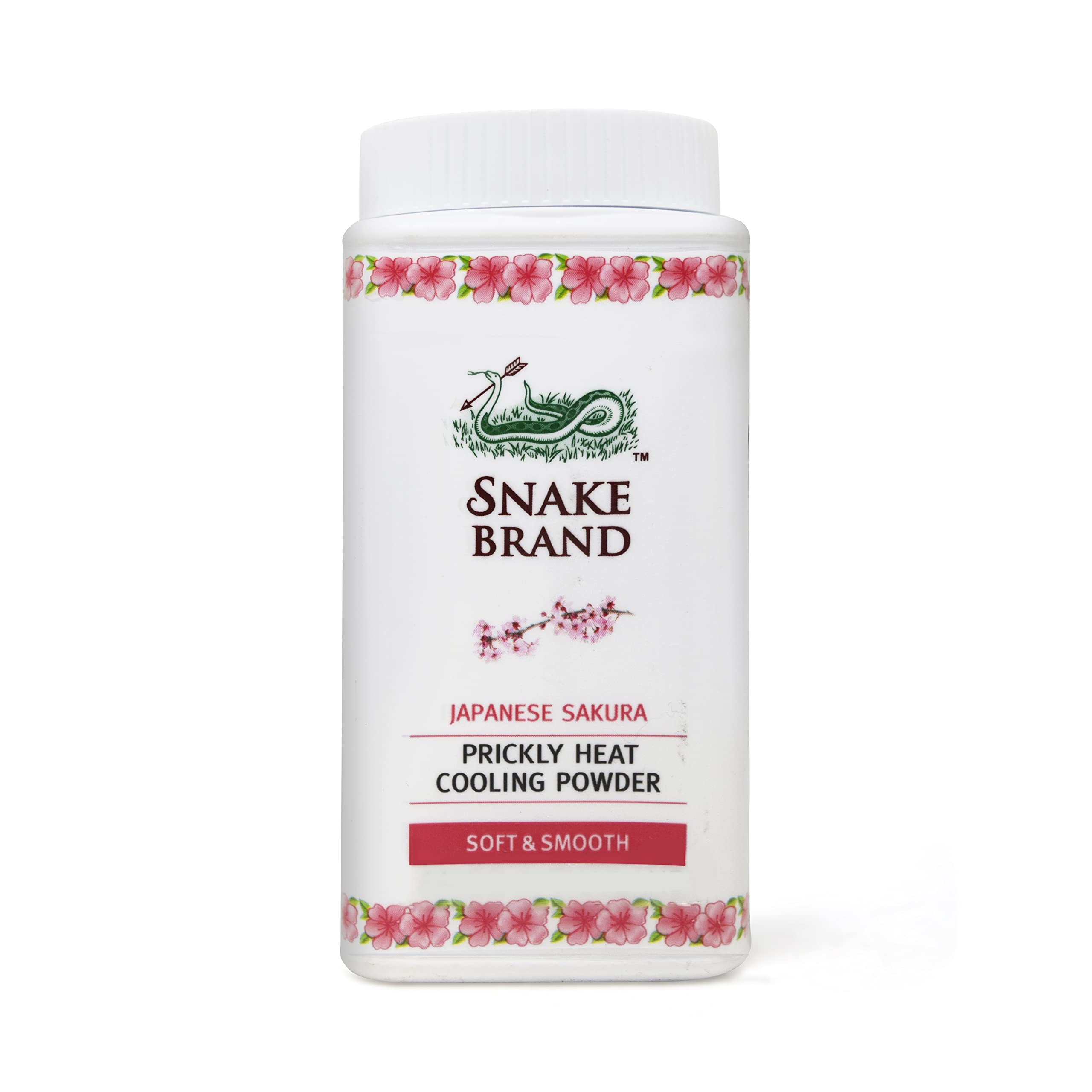 Snake Brand Prickly Heat Cooling Talcum Powder with Japanese Sakura Scent - 50g (Pack of 4) | Heat Rash Relief & Body Cooling Powder | Ideal for Summer, Gym & Outdoor Activities