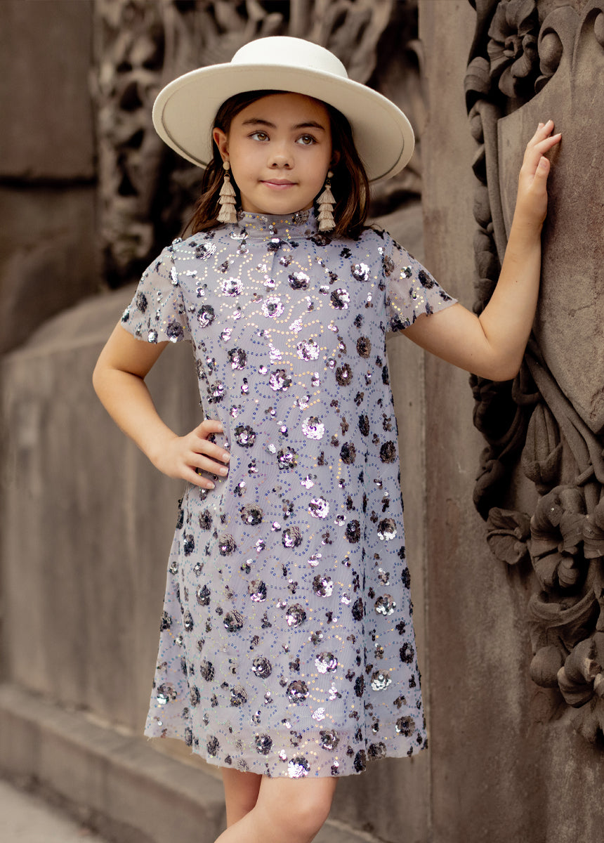 Ansel Dress in Blue Smoke - Elegant Women's Midi Dress for Casual & Evening Wear | Perfect for Parties, Dates & Office Outfits