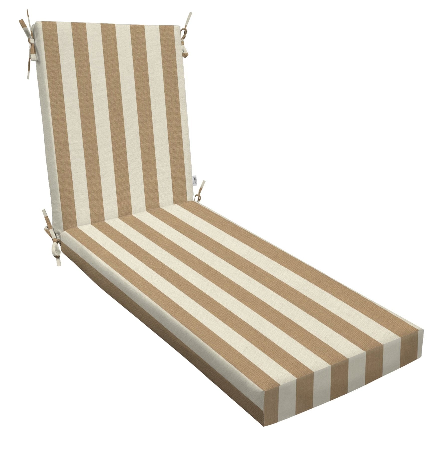 Sunbrella Stripes 2 Foam Chaise Lounge Chair Cushion - Waterproof Outdoor Patio Furniture Cushion for Poolside, Deck & Garden Relaxation