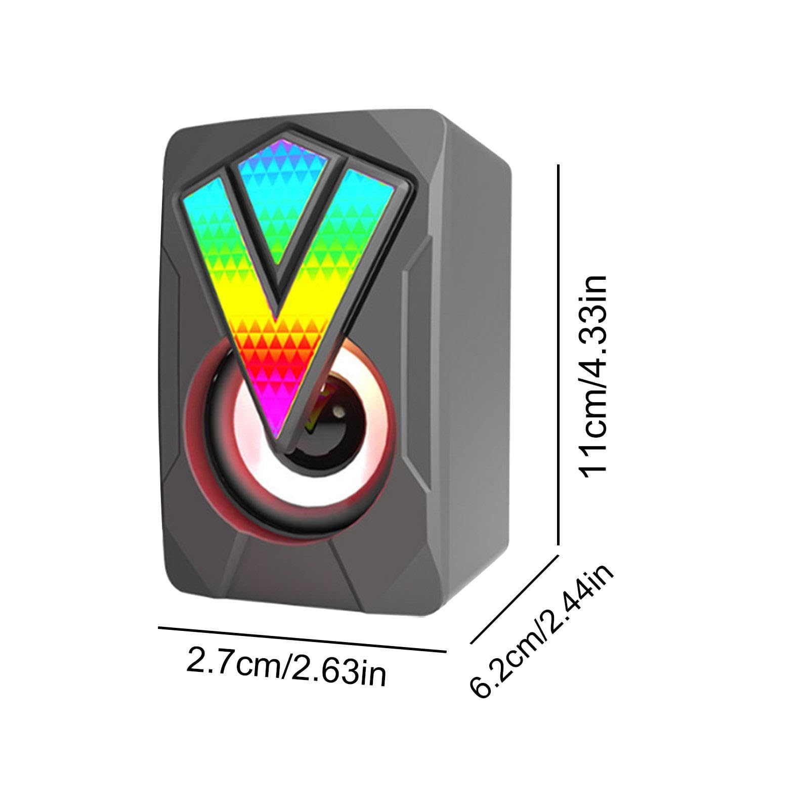 Ziurmut RGB Gaming PC Speakers with USB Power, Multimedia Computer Speakers with RGB Lighting for Enhanced Gaming Experience, Perfect for Gaming Setups and Home Offices