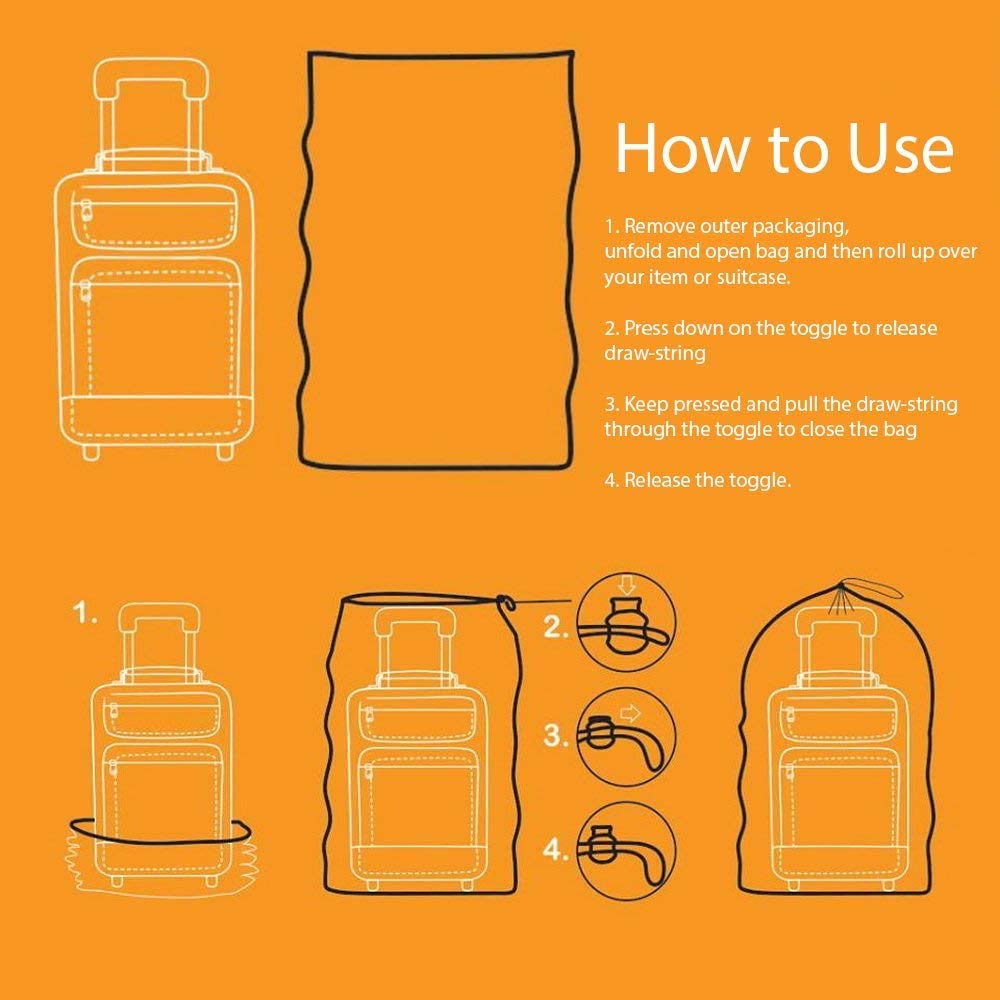 5-Pack Large Plastic Storage Bags with Drawstring - Waterproof Luggage Organizers, Space Saving Vacuum Bags for Pillows, Rugs, Blankets & Seasonal Clothes Storage (Medium Size) - Perfect for Travel, Moving & Home Organization