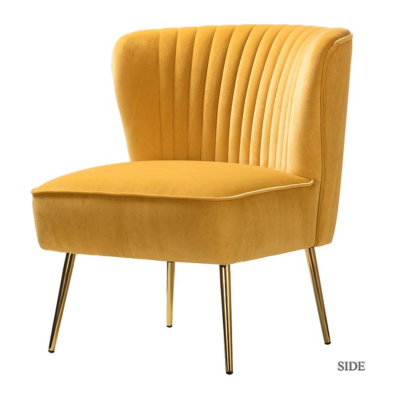 Lola Velvet Side Chair - Modern Upholstered Accent Chair for Living Room, Bedroom & Office - Soft Velvet Fabric with Sturdy Wooden Legs - Perfect for Dining, Lounge & Home Decor
